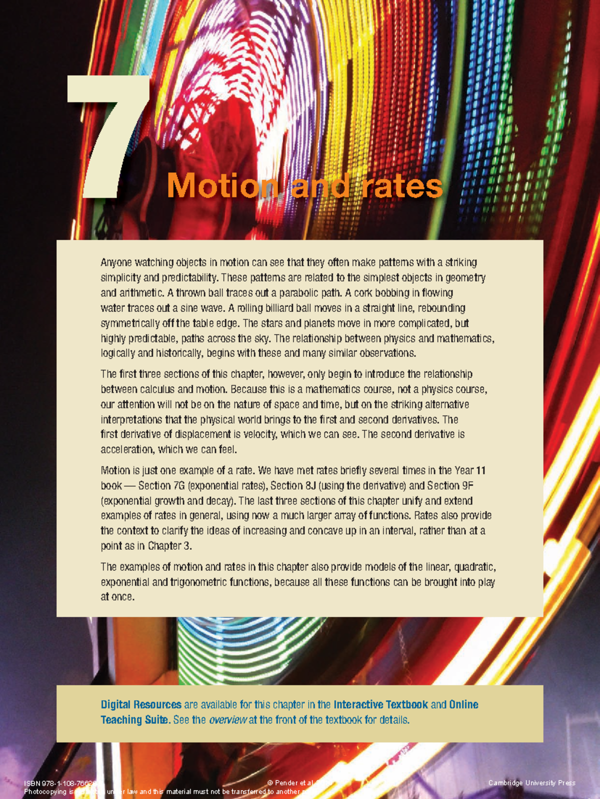 Chapter 7 Motion and rates - Anyone watching objects in motion can see ...