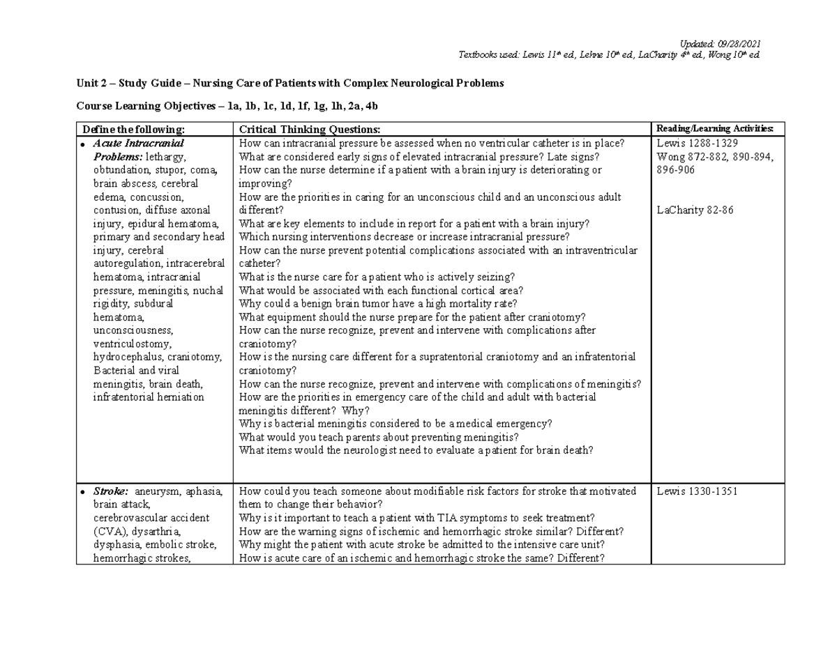 2021 - Neuro Study Guide - 221 - Studocu