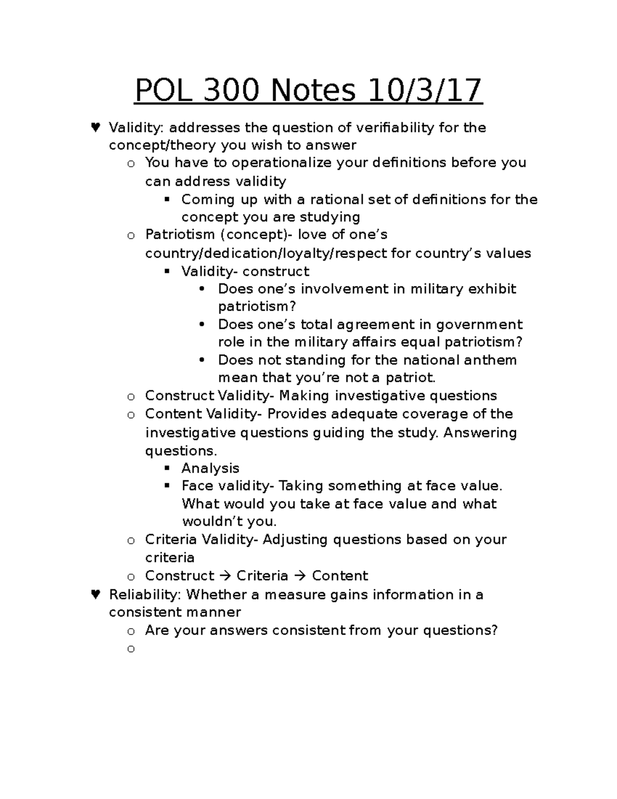 Pol 300 Lecture Notes Warning Tt More Functions Defined Than Expected Pol 300 Notes 103 1019