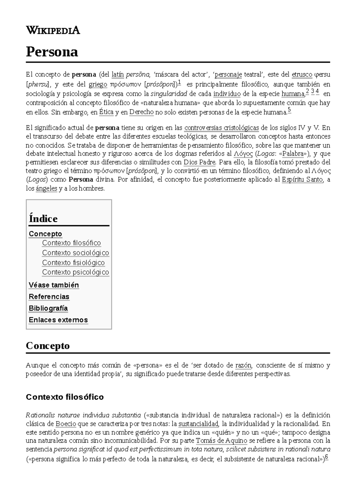 Persona - Resumen - Persona El concepto de persona (del latín persōna ...