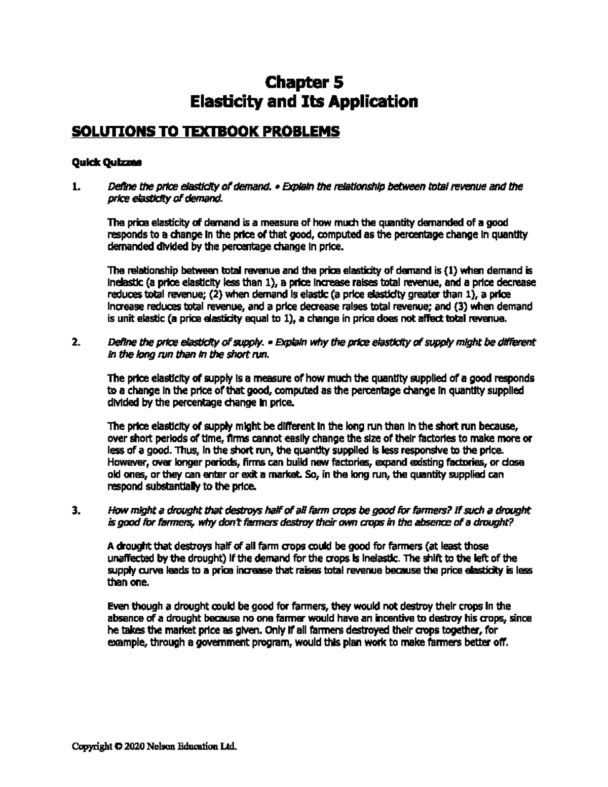 EC120OC - Chapter 5 Solutions - BU 111 - WLU - Studocu