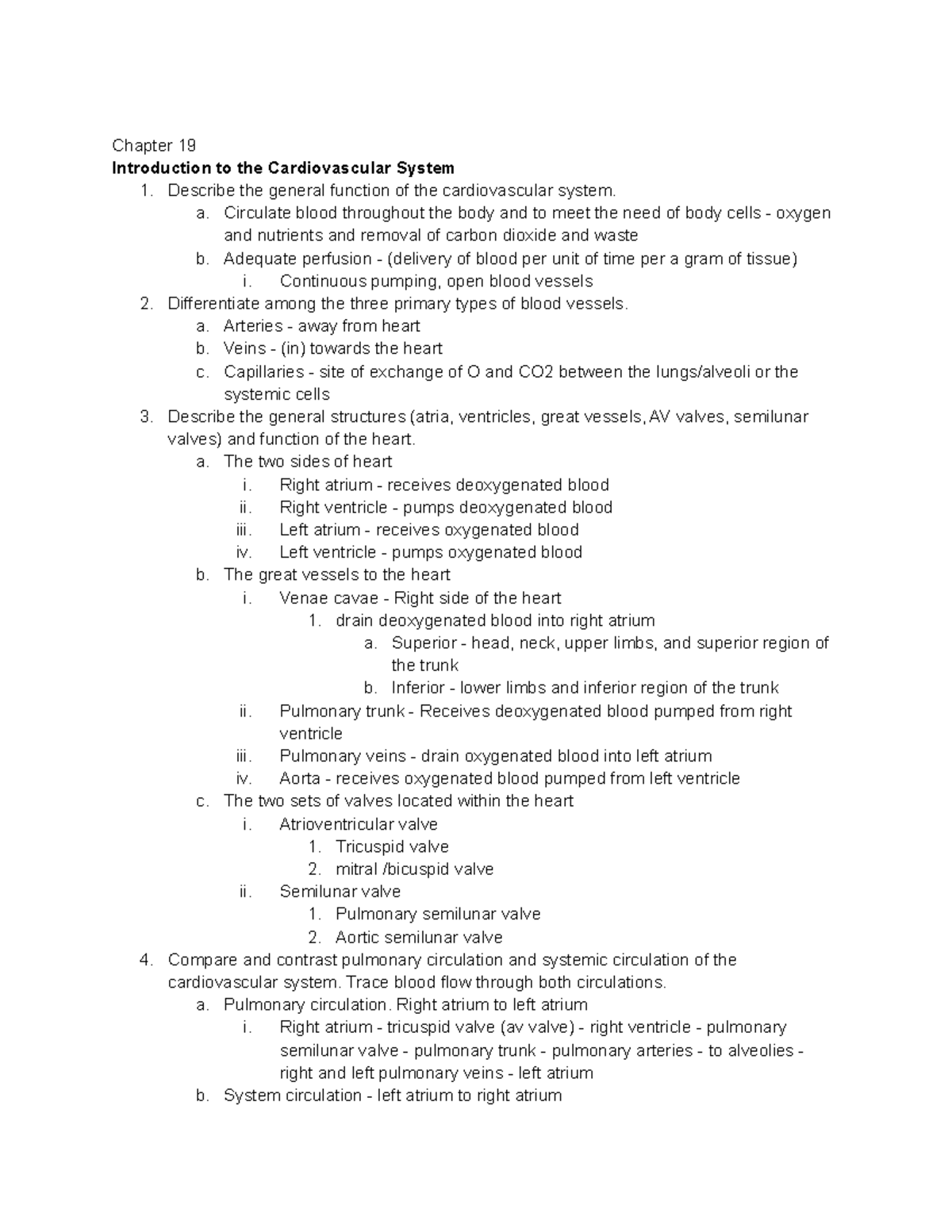 Chapter 19 - Chapter 19 Introduction to the Cardiovascular System 1 ...
