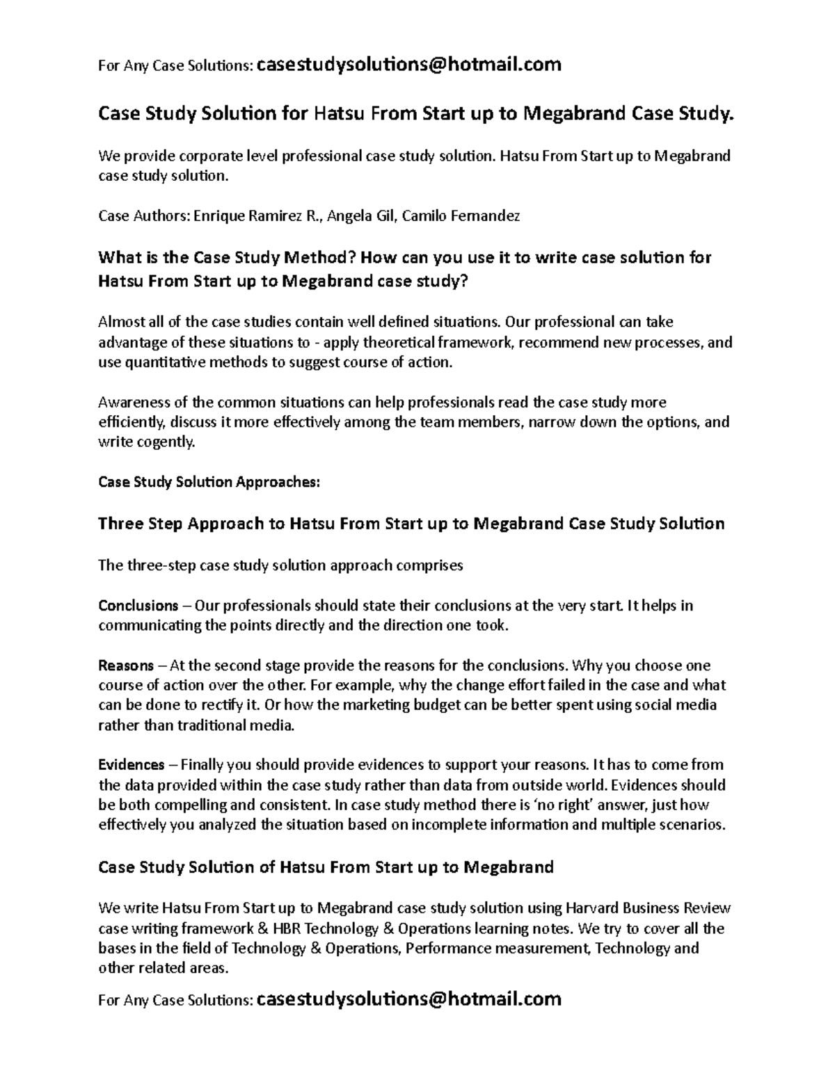 Hatsu From Start up to Megabrand Case Study Solution & Analysis Case