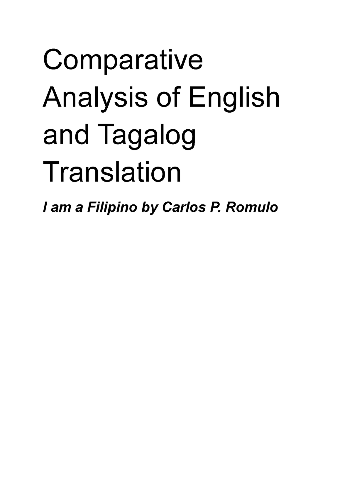 i am filipino essay