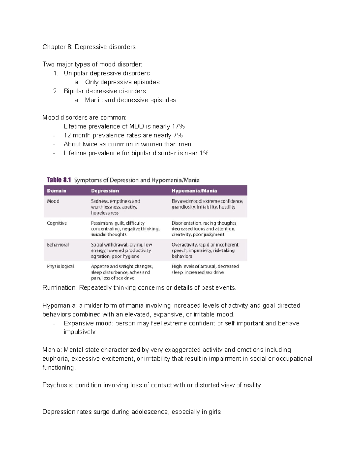 PSY 309 Quiz 3 - Lecture Notes Lecture Notes For Quiz 3 - Chapter 8 ...