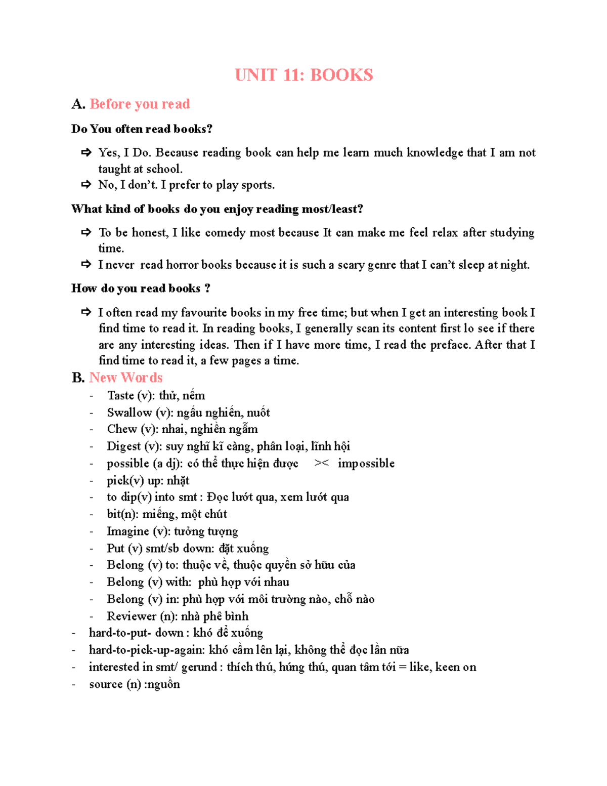 UNIT 11 nothing UNIT 11 BOOKS A. Before you read Do You often read(02)