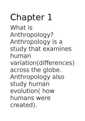 Chapter 2 Anthropology - CHAPTER 2 ANTHROPOLOGY : Human Culture and ...