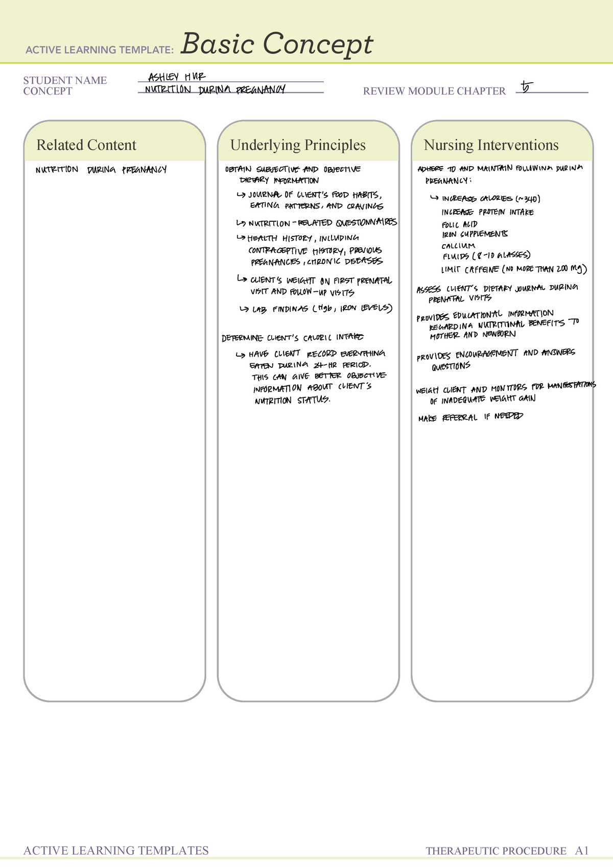 Basic Concept Form Chp 5 - Student Name Concept Review Module Chapter 