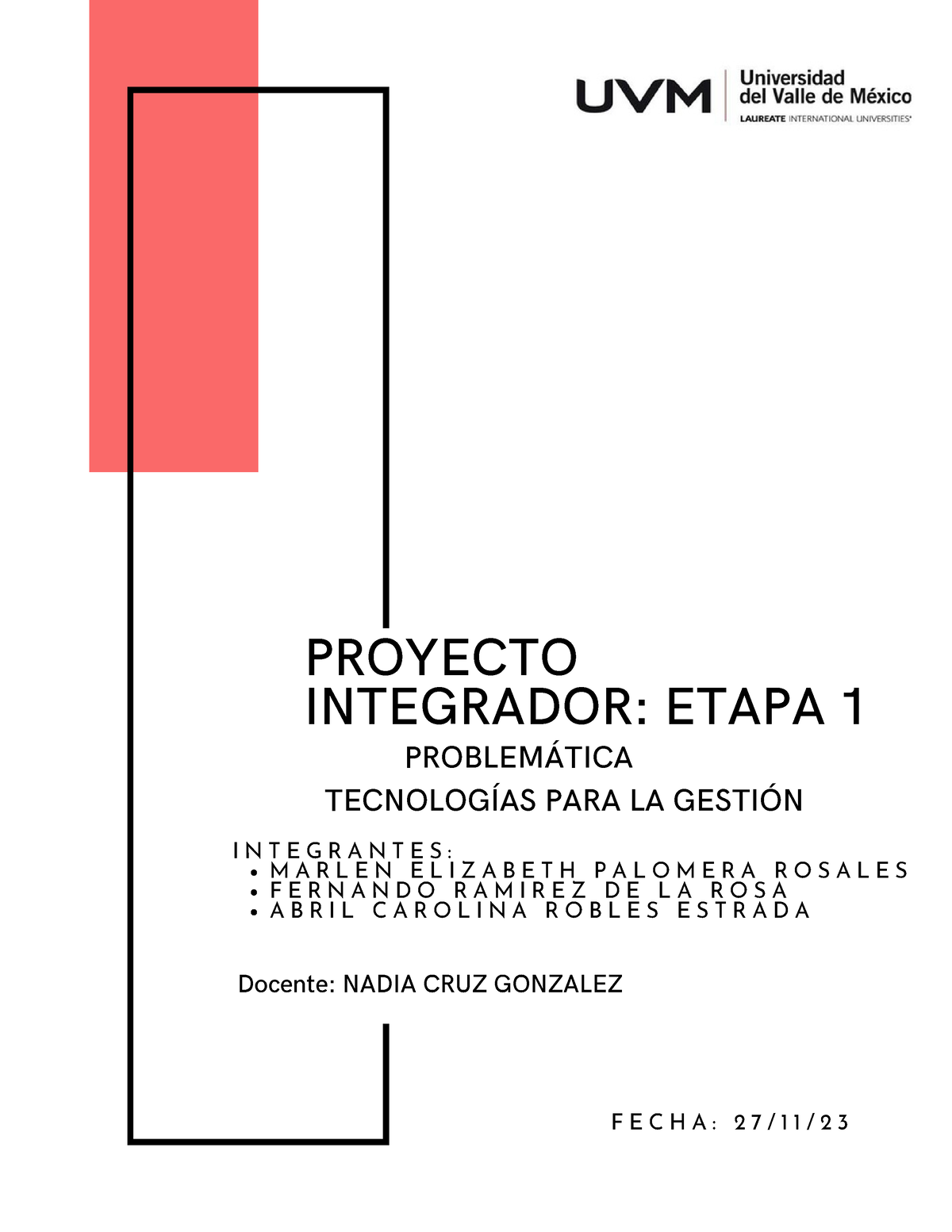 Actividad 1 Proyecto Integrador - PROYECTO INTEGRADOR: ETAPA 1 Docente ...