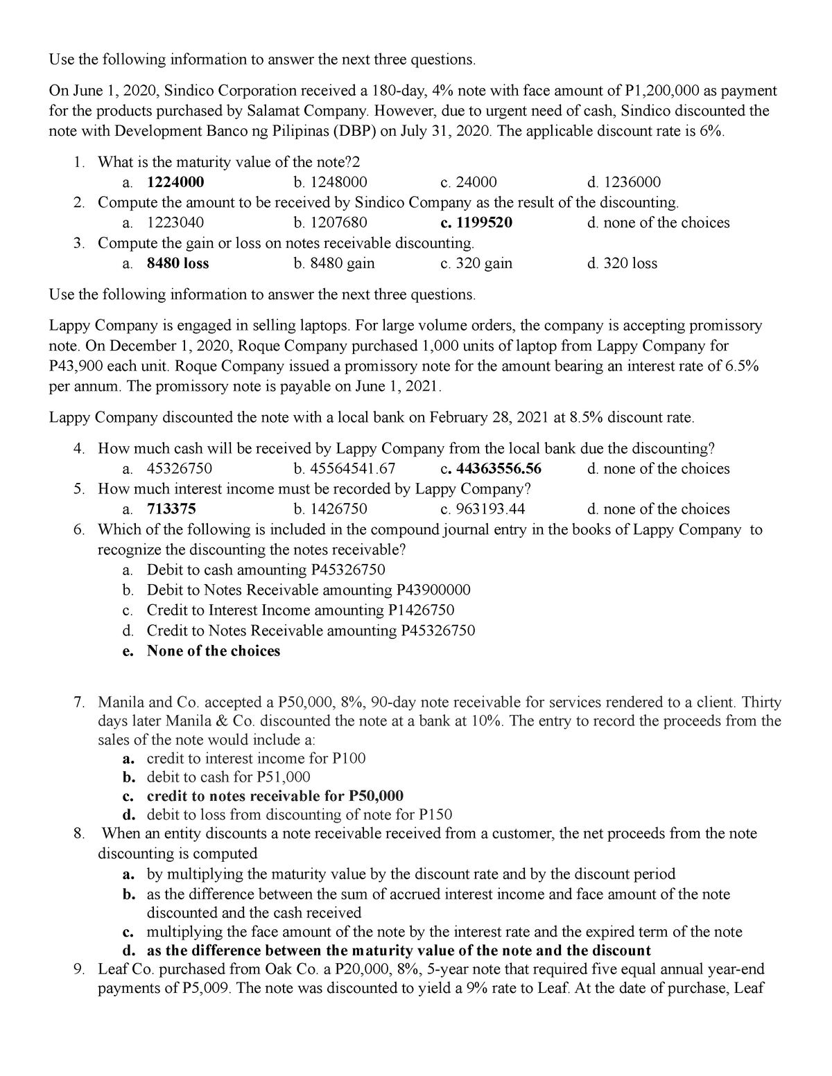 Intermediate Accounting 1 Midterm Activity No. 1 With Answers - Use The ...