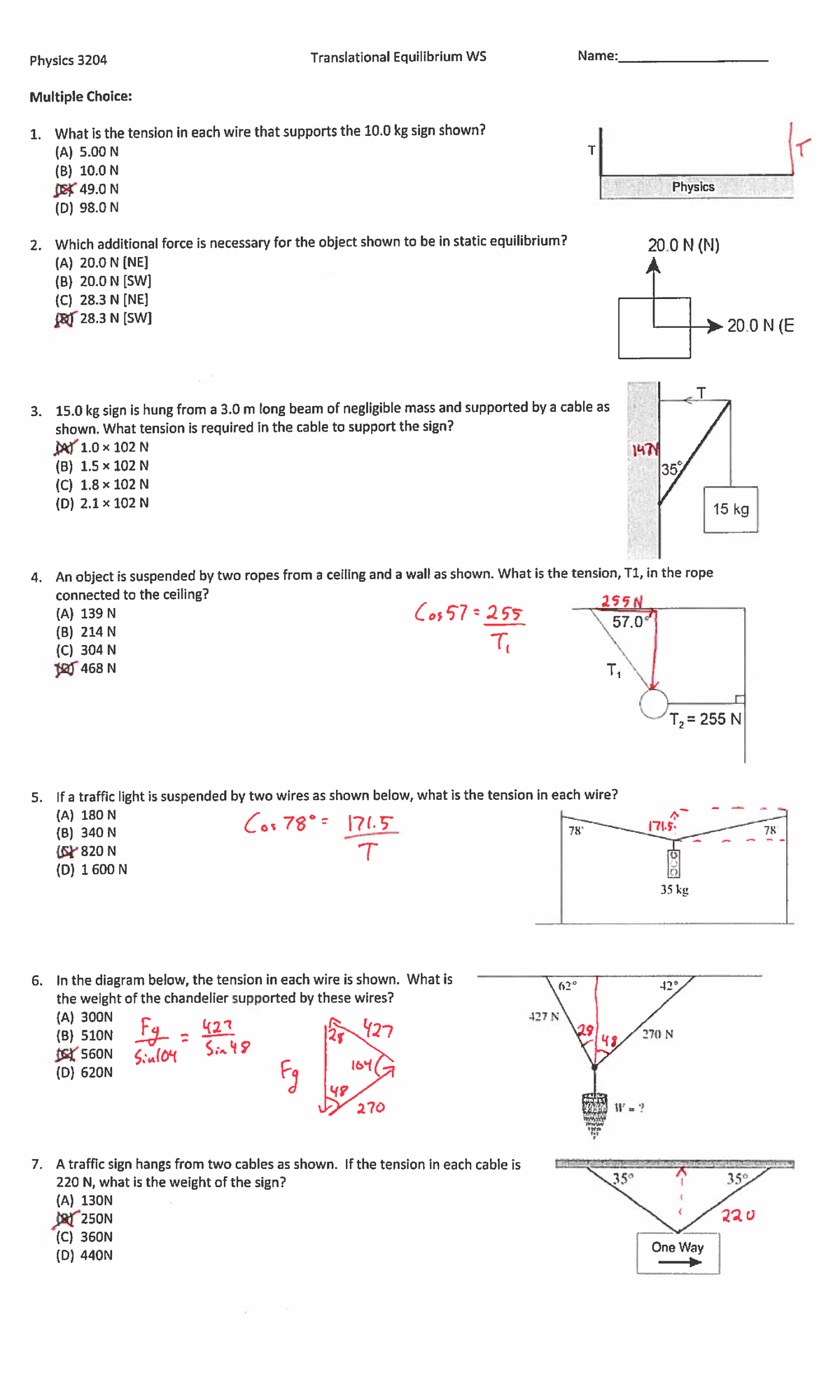 Practice Answers - PHYS 1301 - Studocu