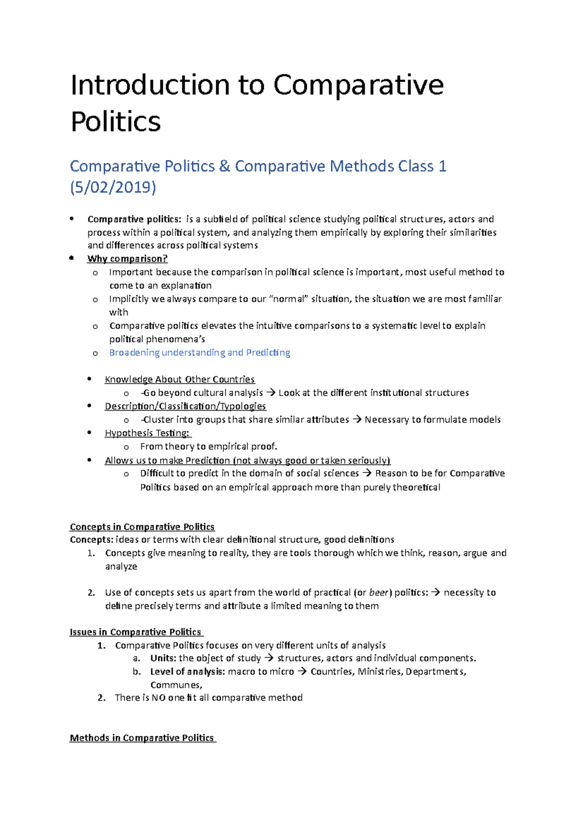 case study method of comparative politics