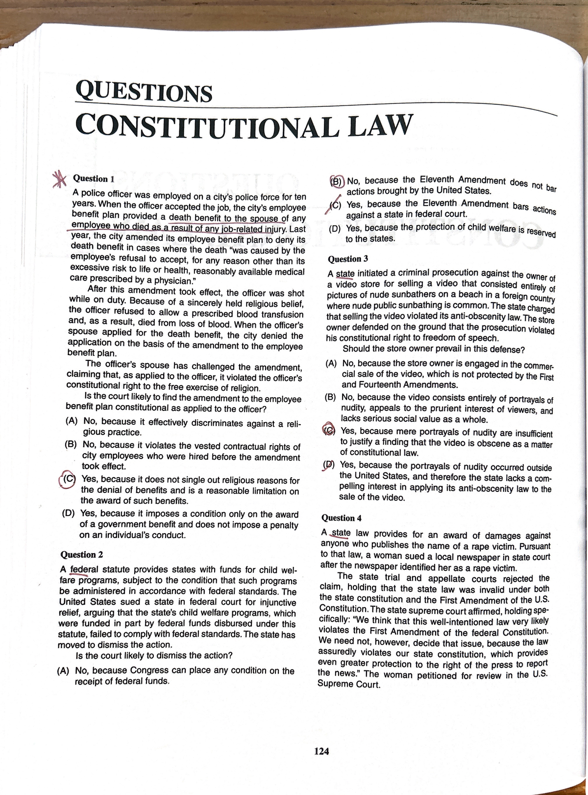 Con Law MBE Questions - LAW 510L - Studocu