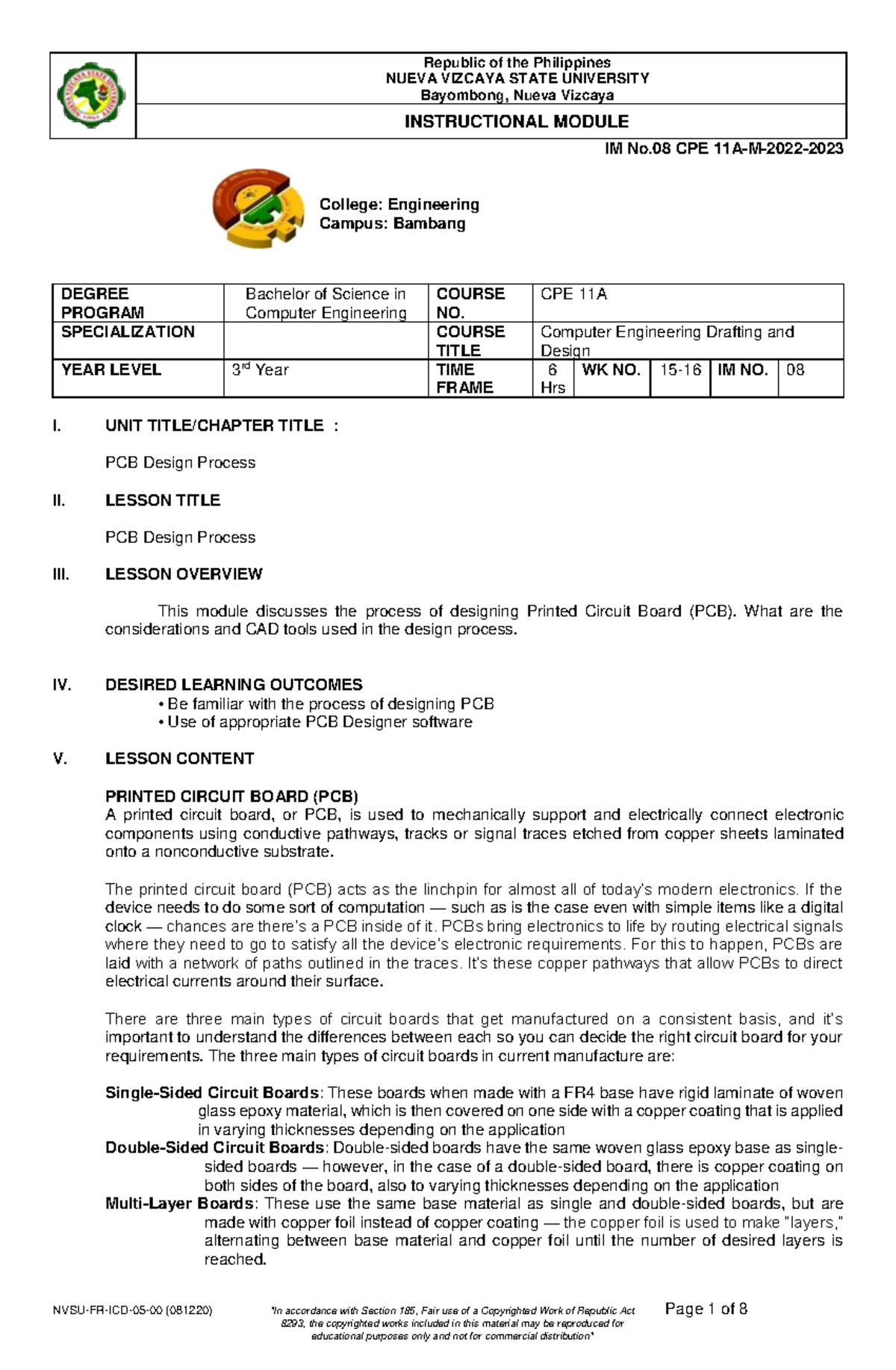 Module CEDD 8 NUEVA VIZCAYA STATE UNIVERSITY Bayombong, Nueva Vizcaya
