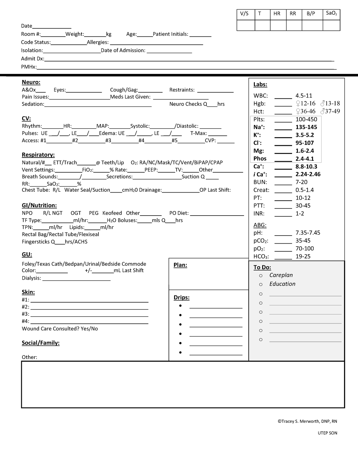 Report Sheet revised 2020 - Date Room #: Weight: kg Age: Patient ...