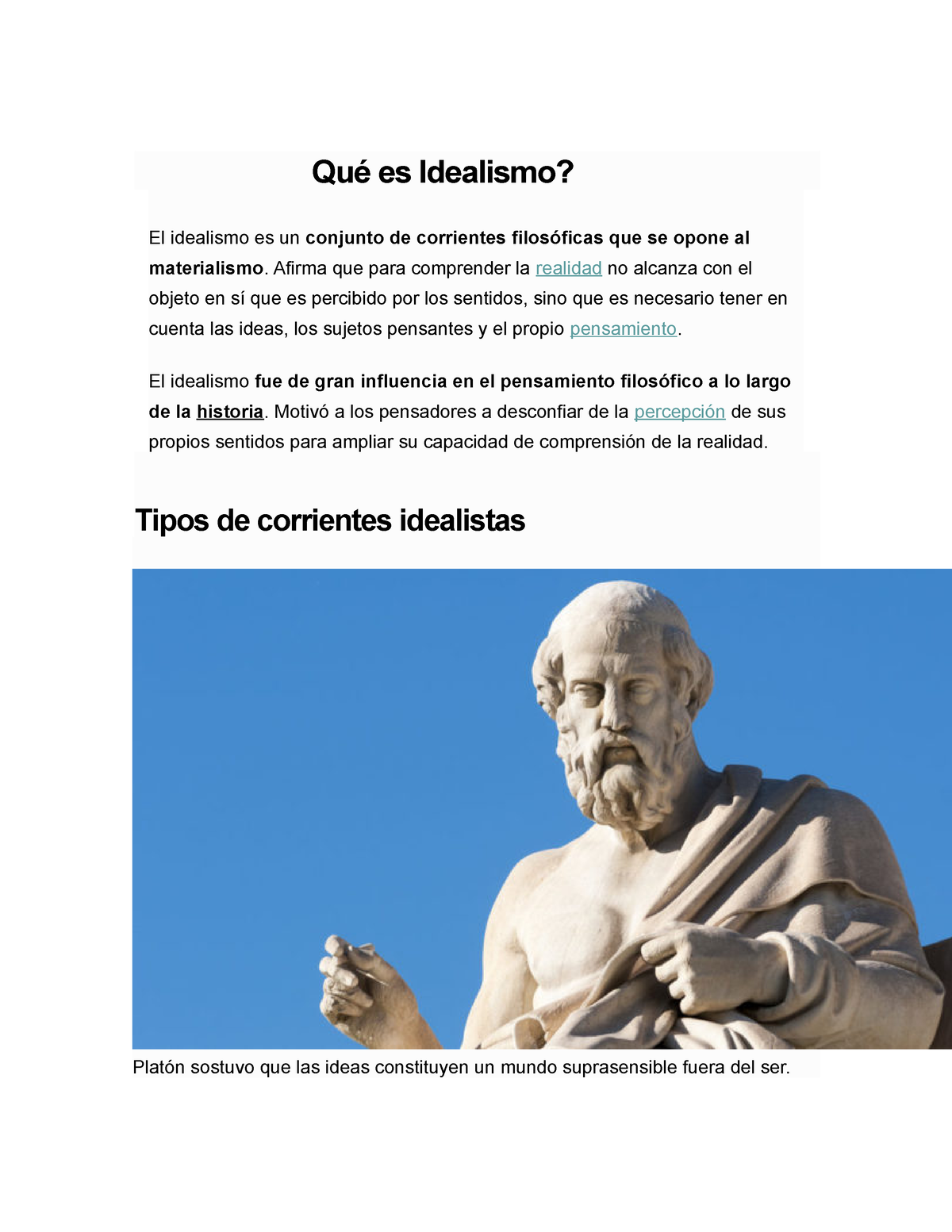 EL Idealismo III - Nada - Qué Es Idealismo? El Idealismo Es Un Conjunto ...