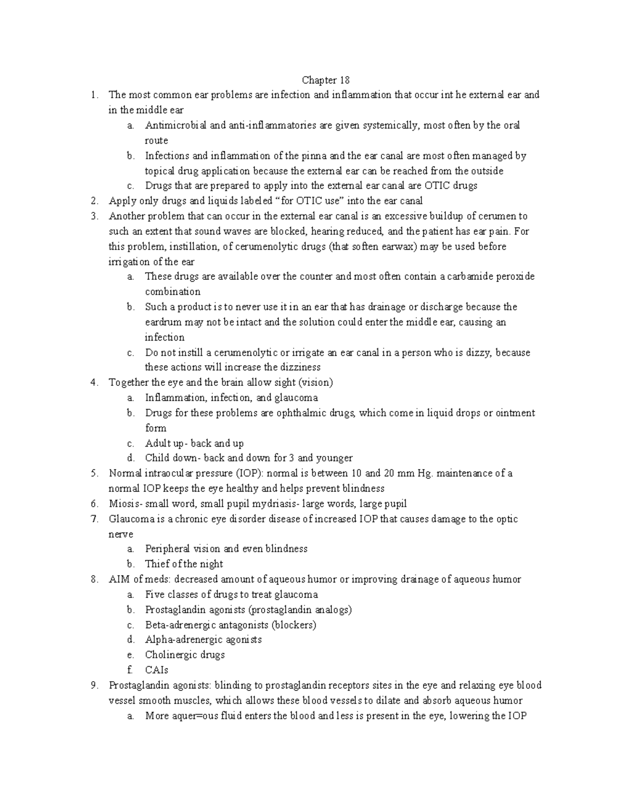 Chapter 18 pharmacology - Chapter 18 The most common ear problems are ...