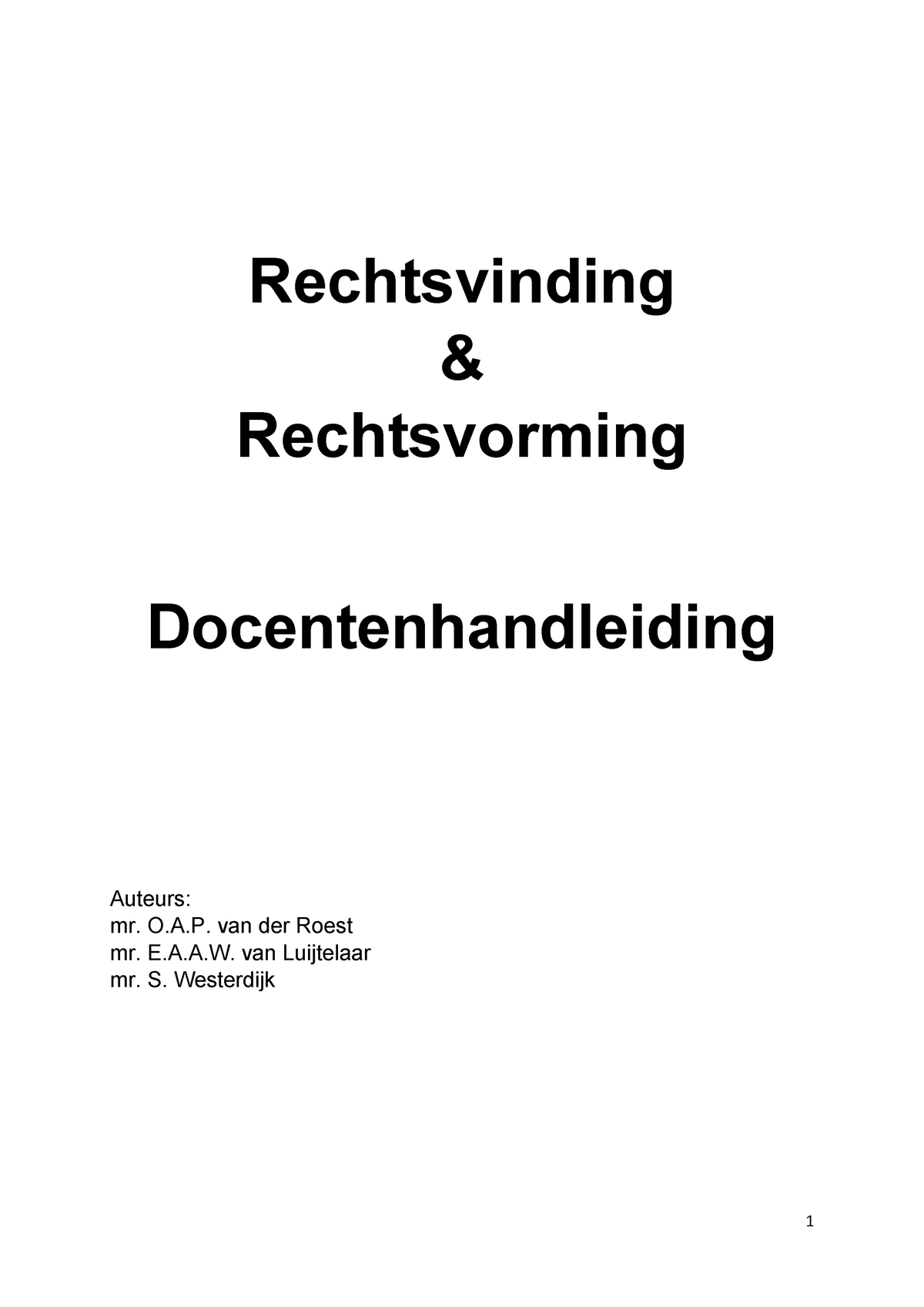 Docentenhandleiding Tbv Wet Interpretatie - Rechtsvinding ...