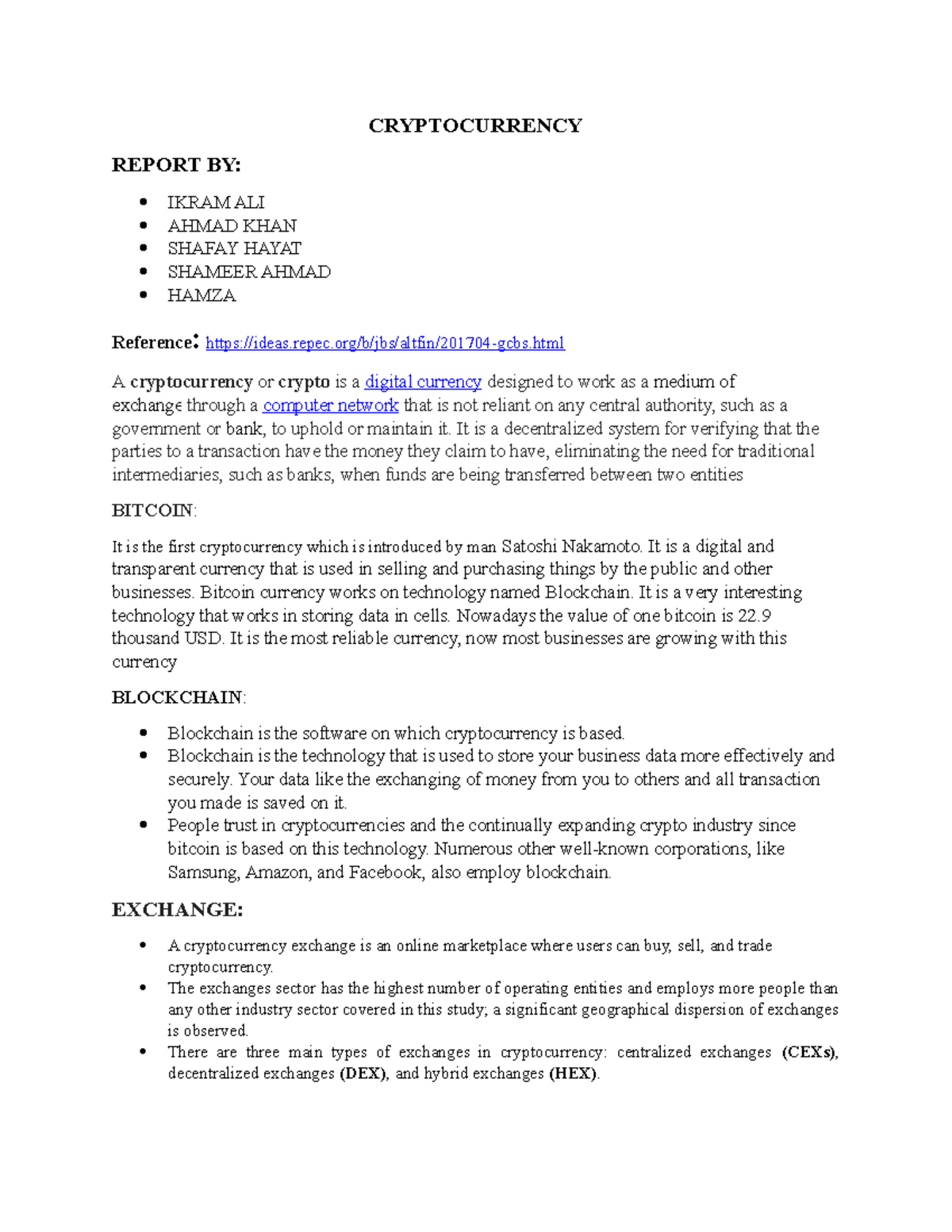 Cryptocurrency - This is the assignment from teacher. - CRYPTOCURRENCY ...