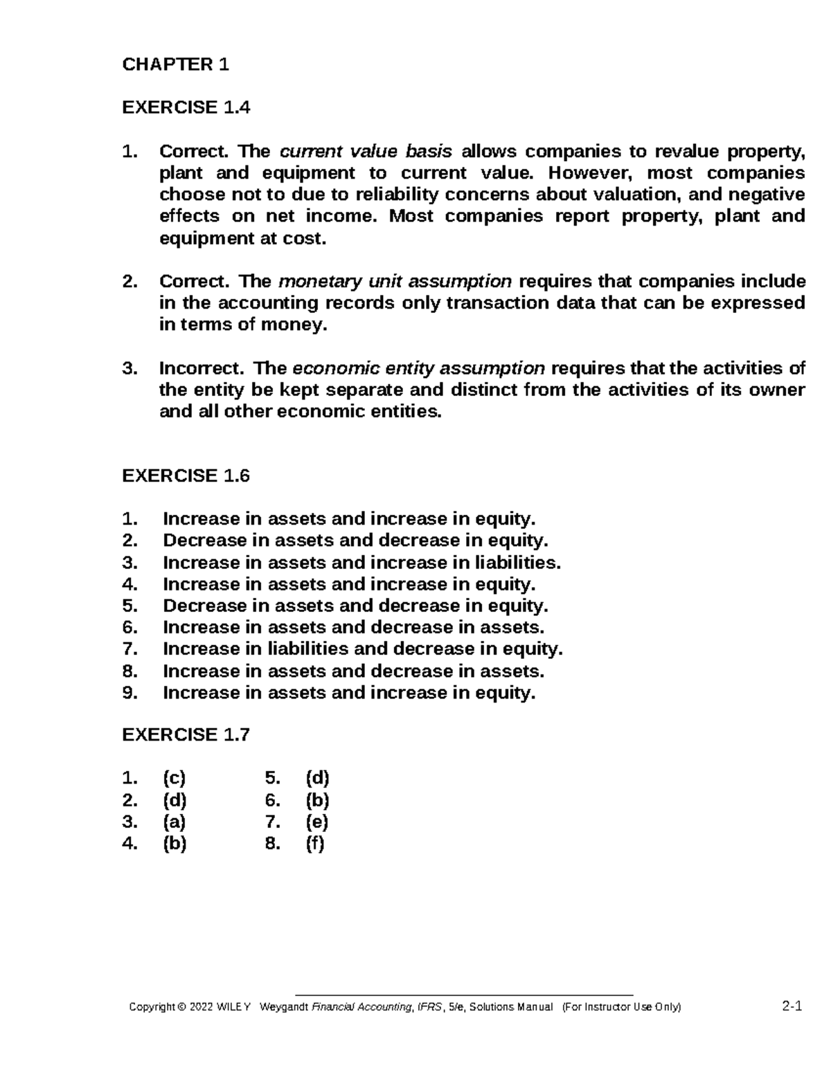 Extra practice problems Answers - CHAPTER 1 EXERCISE 1. Correct. The ...
