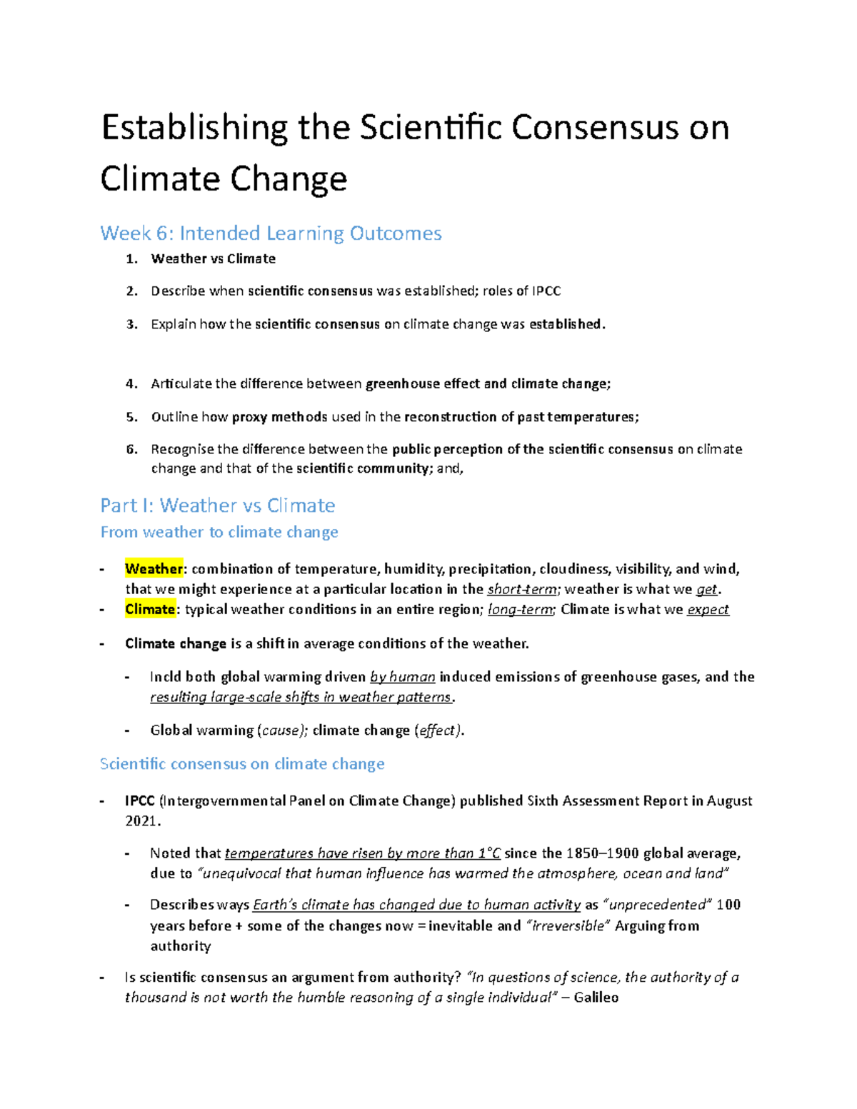 L06- Establishing Scientific Consensus on Climate Change - Establishing ...