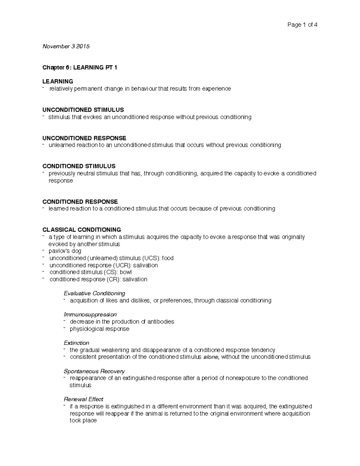 Chapter 6 Lecture Notes - Page 1 Of 4 November 3 2015 Chapter 6 ...