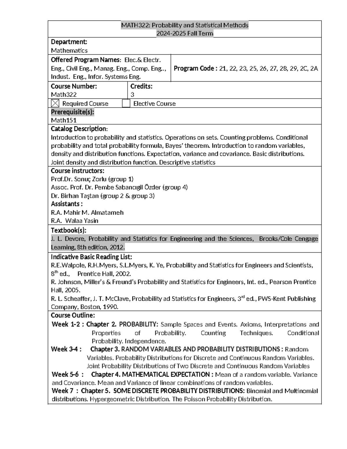 Math322 2024-2025 Fall Term Course Description - MATH322: Probability ...