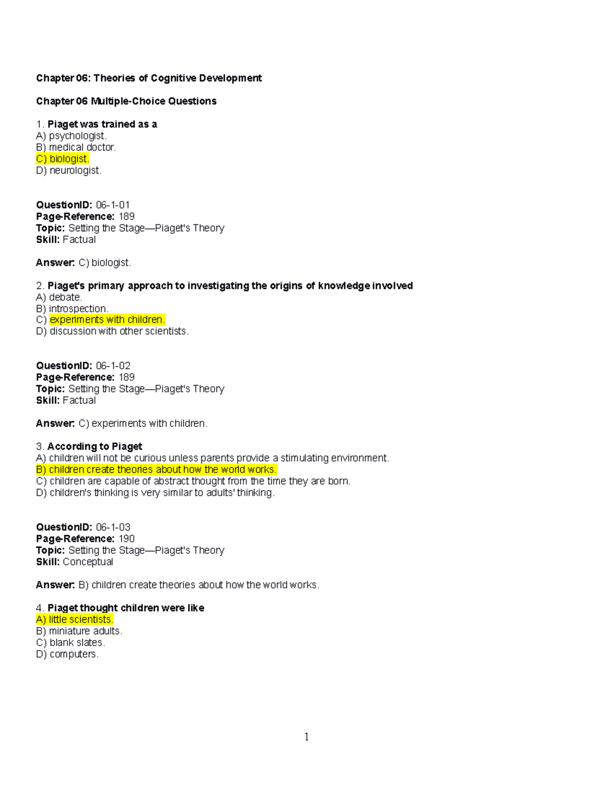 Chapter 06 Theories of Cognitive Development - Chapter 06: Theories of ...
