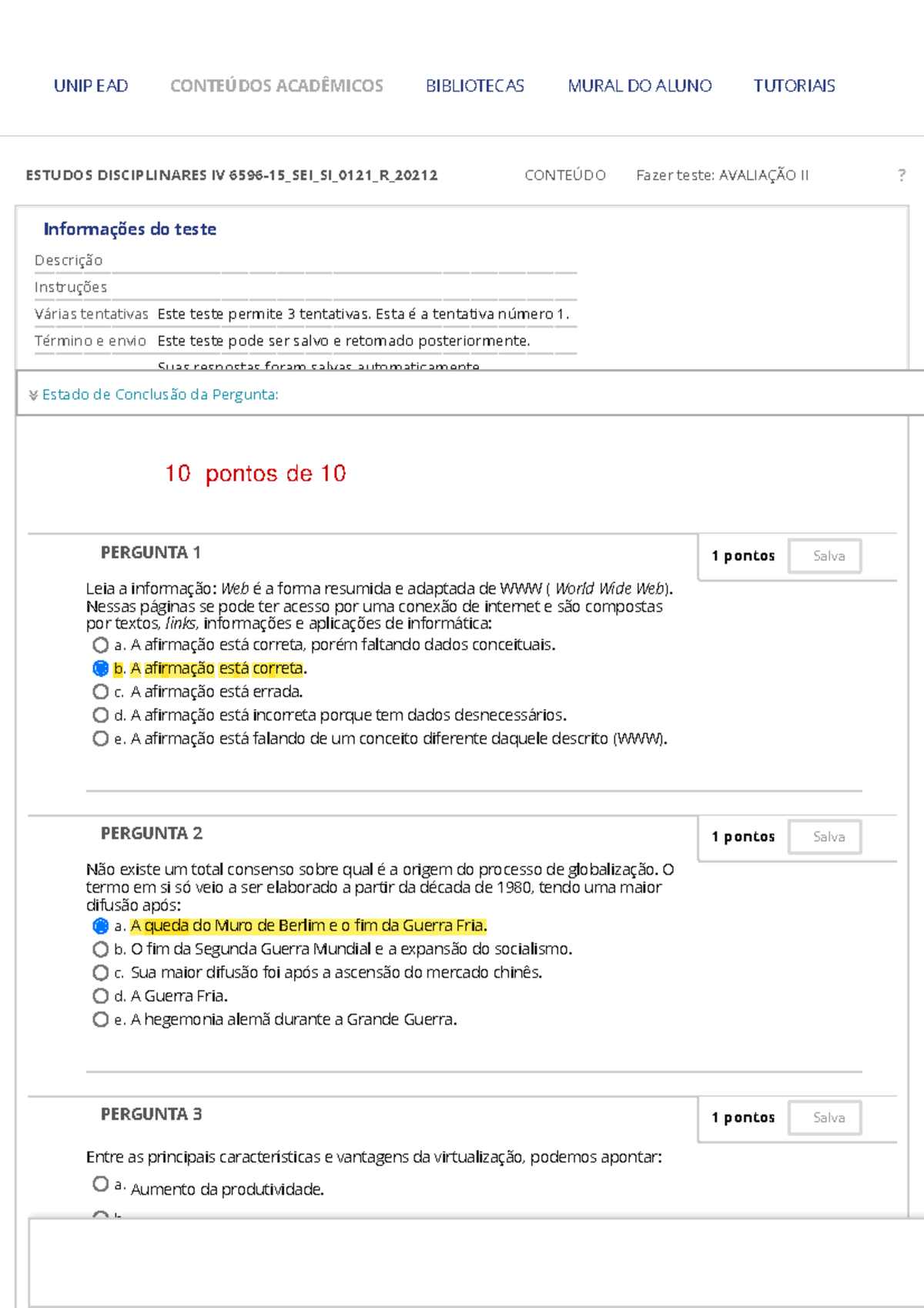 Avaliação II – Estudos Disciplinares IV - ESTUDOS DISCIPLINARES IV 6596 ...