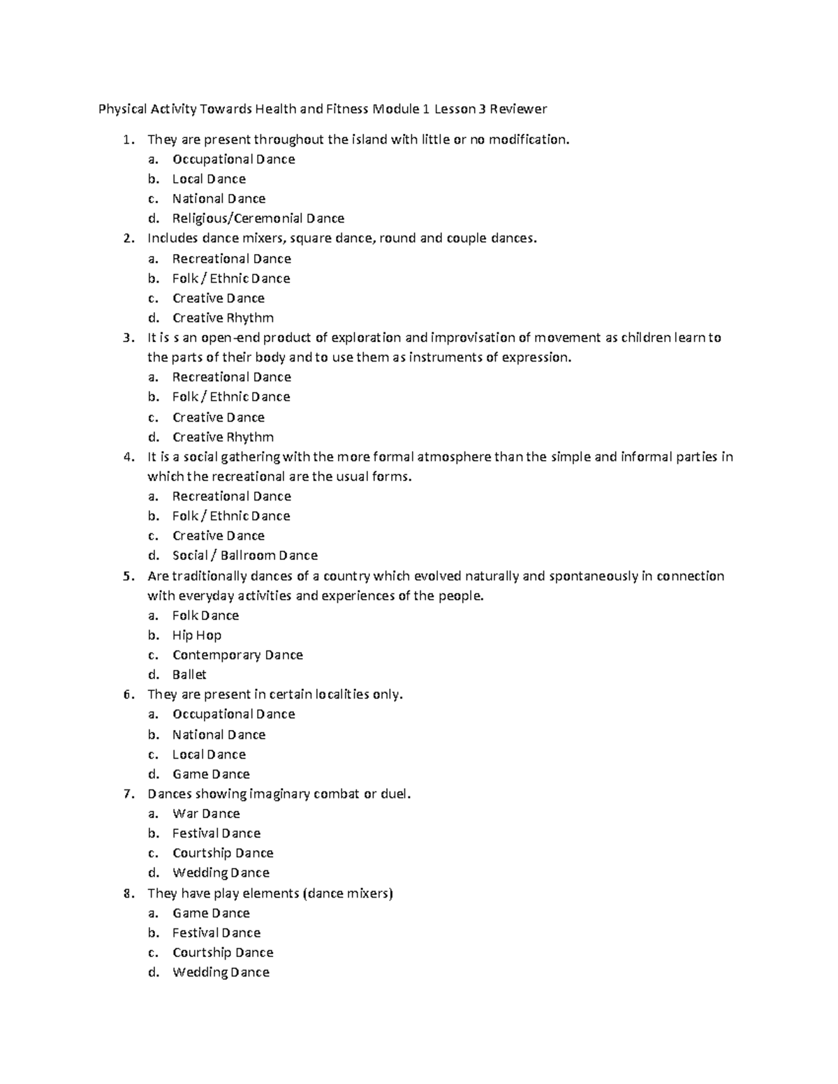Physical Activity Towards Health and Fitness 3 Module 1 Lesson 3 ...