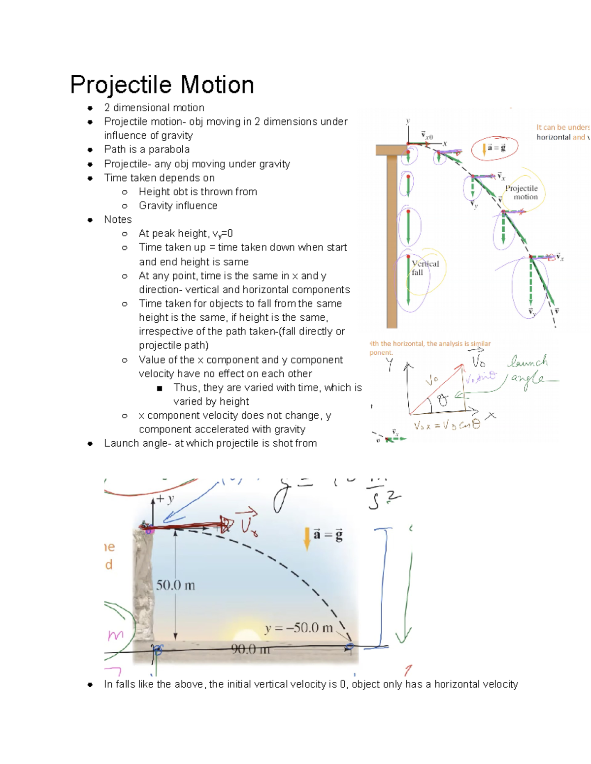 3. Projectile Motion - Projectile Motion 2 dimensional motion ...