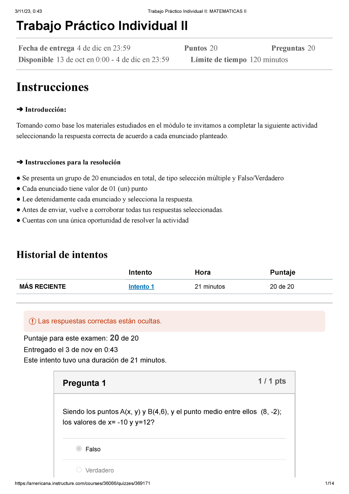 Trabajo Práctico Individual II Matematicas II - Trabajo Práctico ...