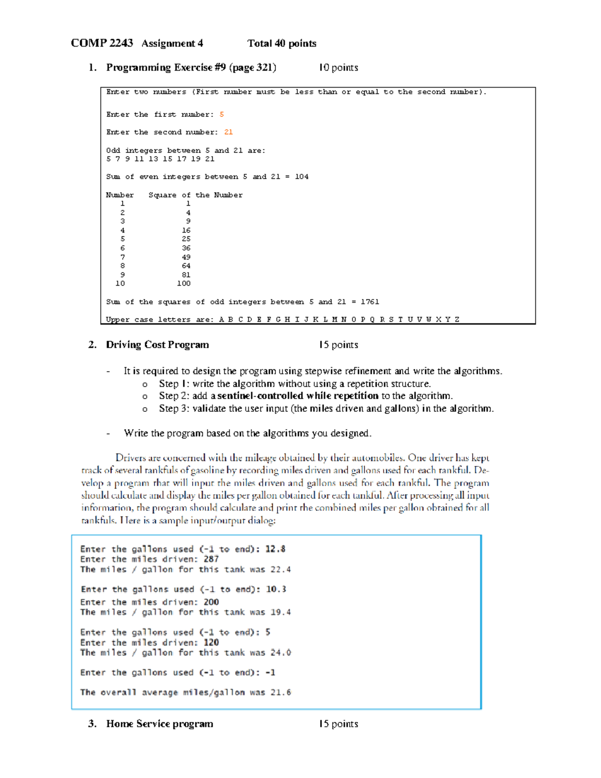A4 - COMP 2243 - Programming and Problem Solving - COMP 2243 Assignment ...