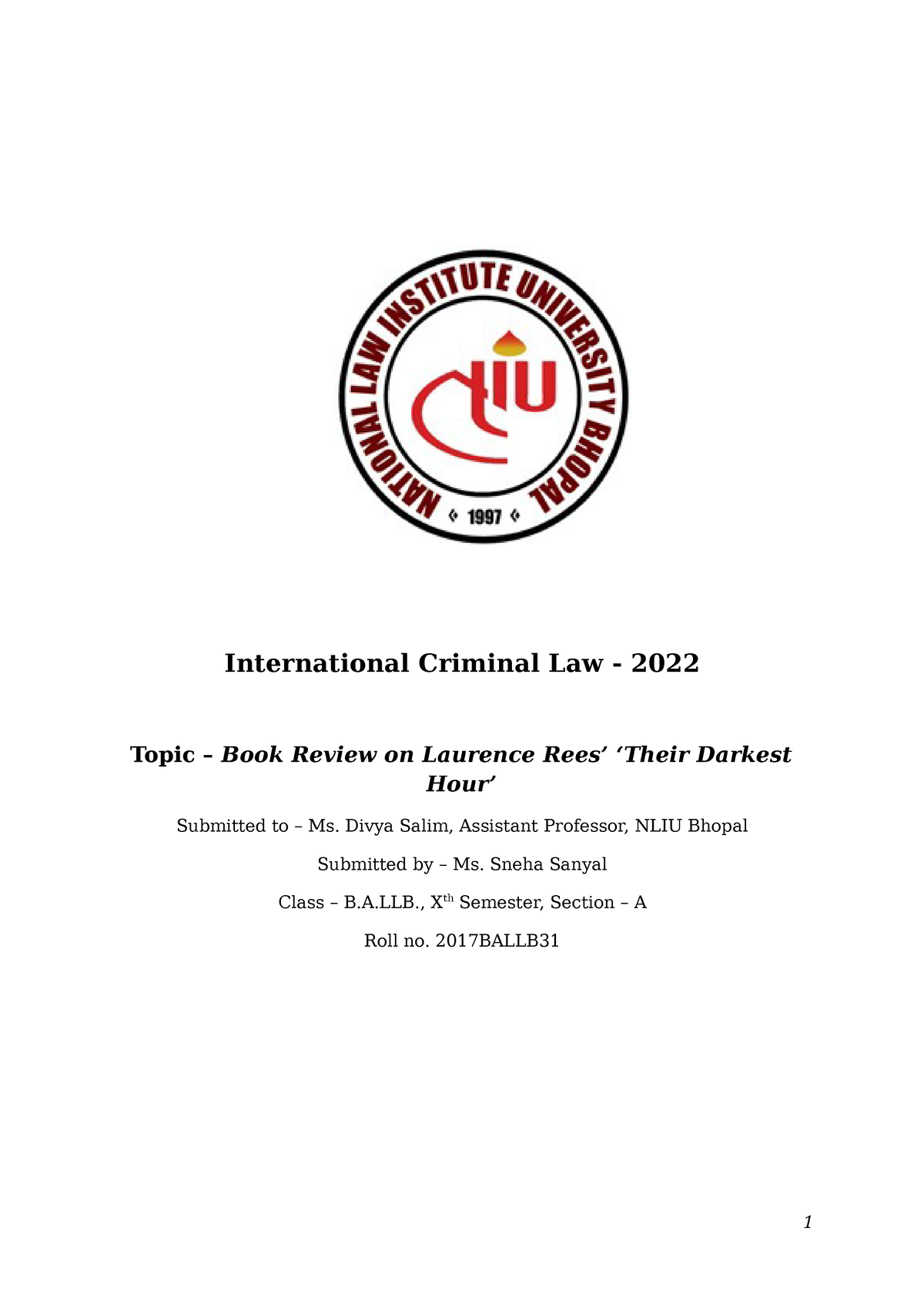 international criminal law dissertation topics