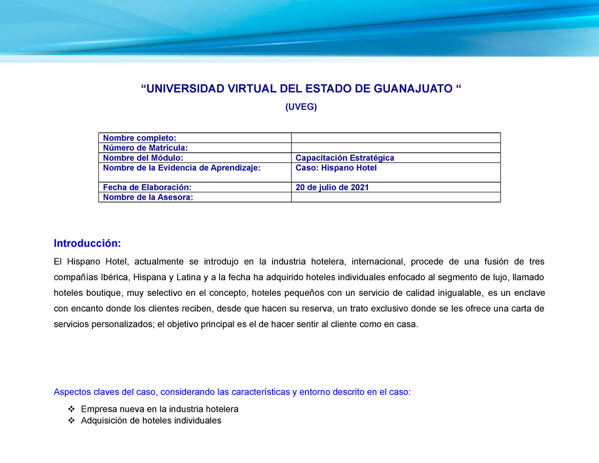 Plan Estratégico Para La Organización “universidad Virtual Del Estado De Guanajuato “ Uveg 