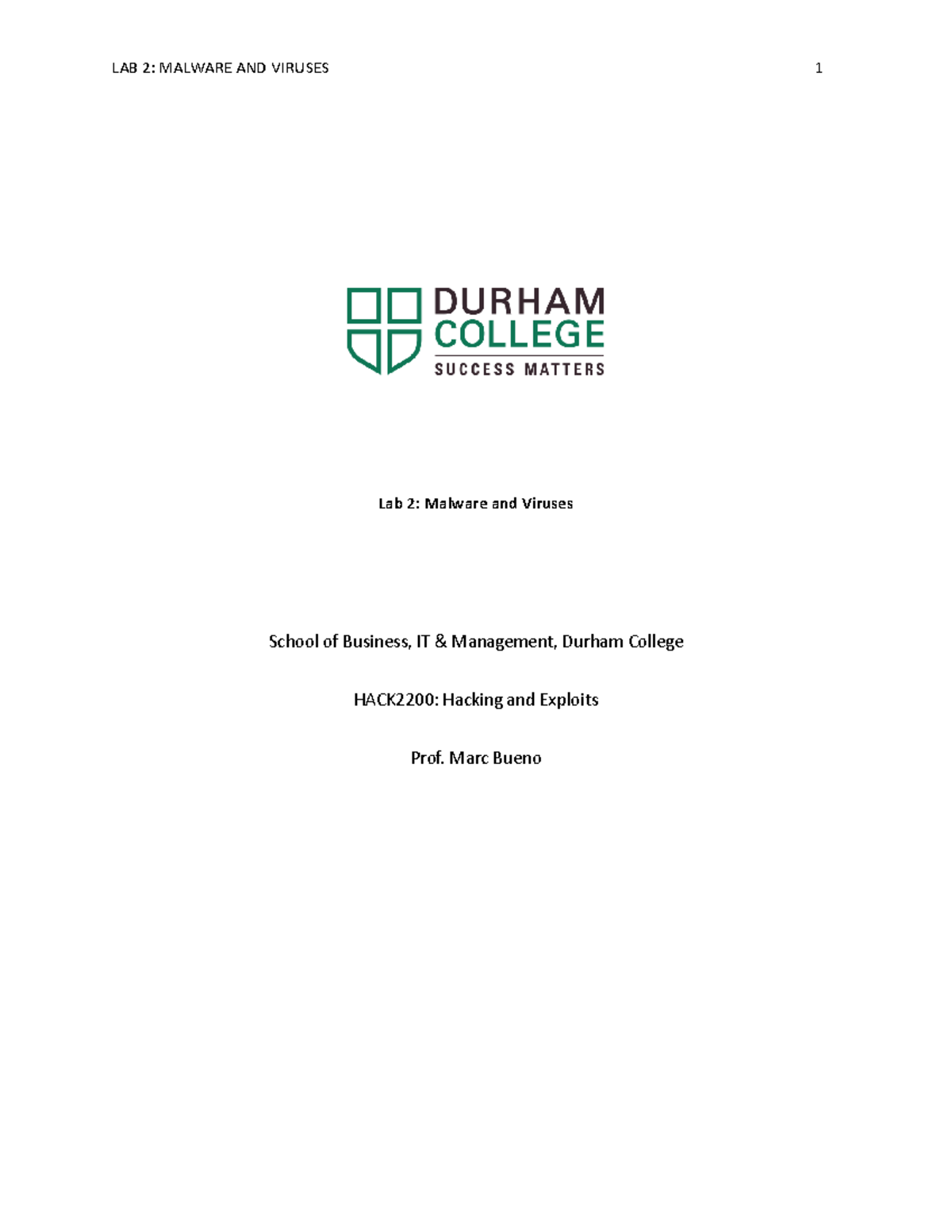 HACK2200 Lab2 Example SOL Malware Viruses - Lab 2: Malware and Viruses ...