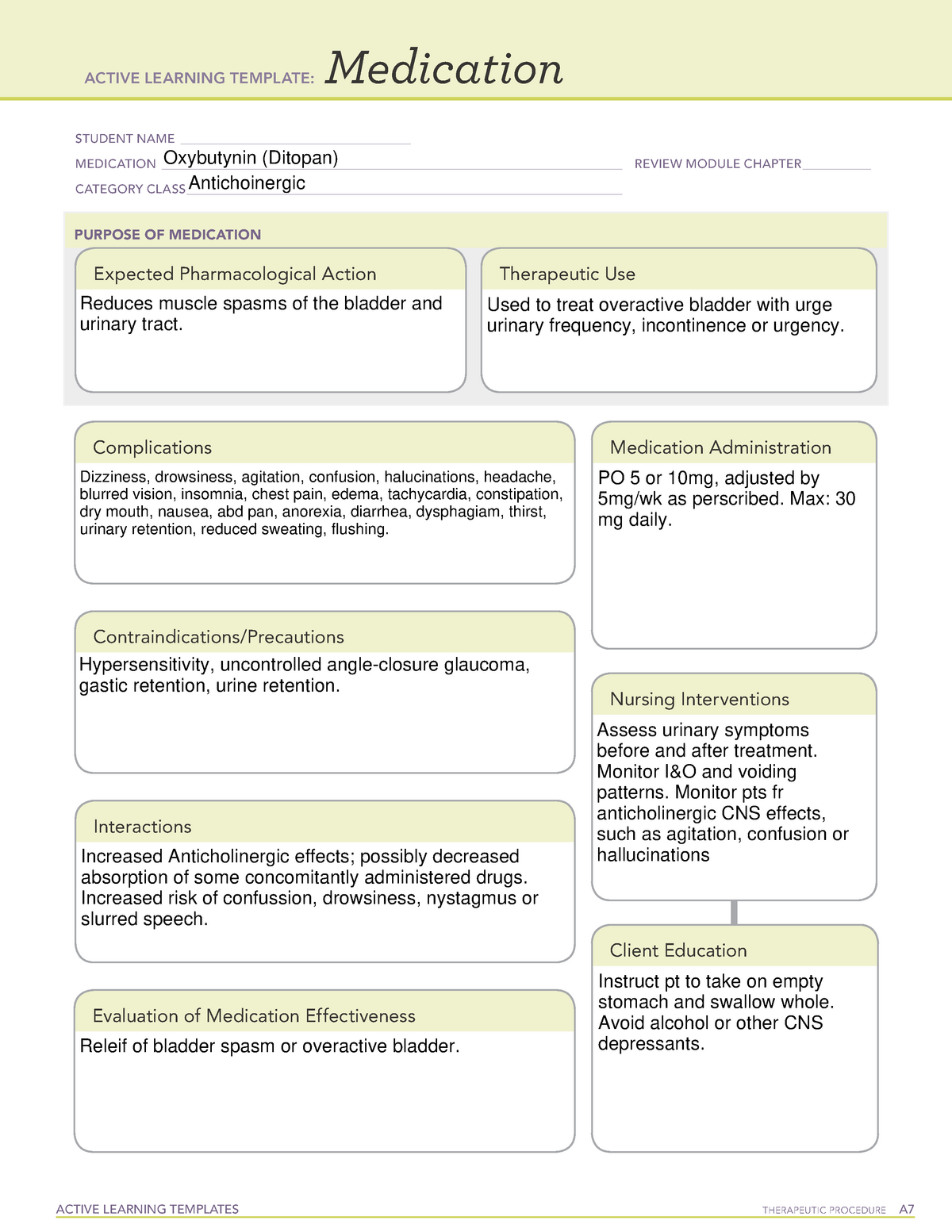 oxybutynin medication template