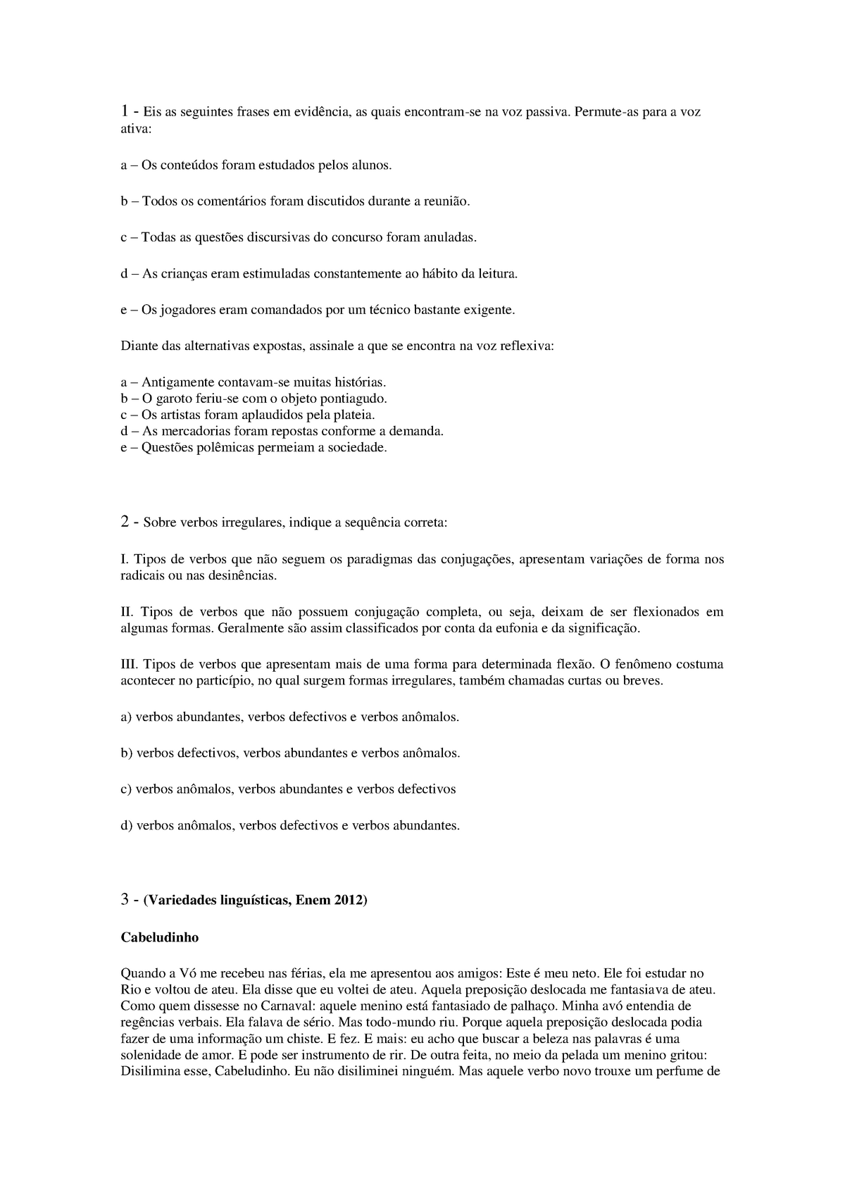 verbos abundantes e defectivos - palavras sobre palavras