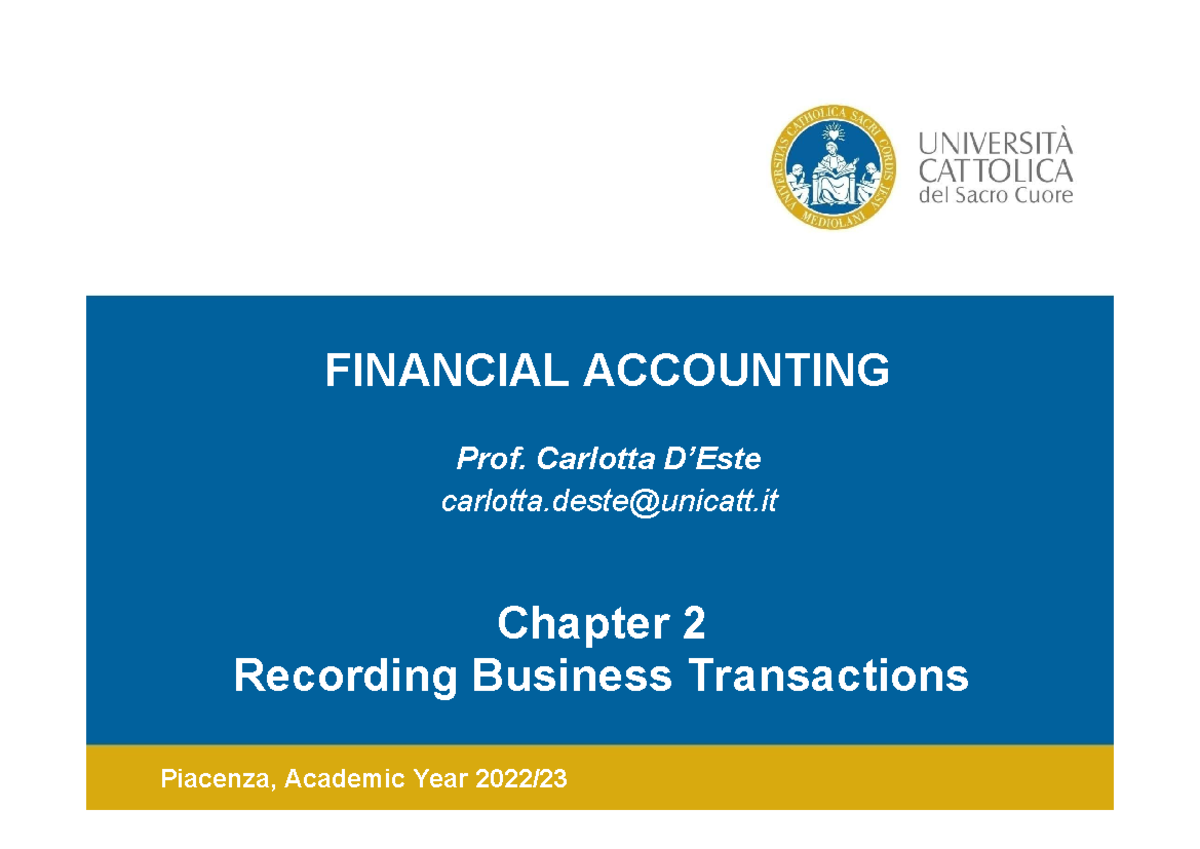 02. Recording Business Transactions - Chapter 2 Recording Business ...