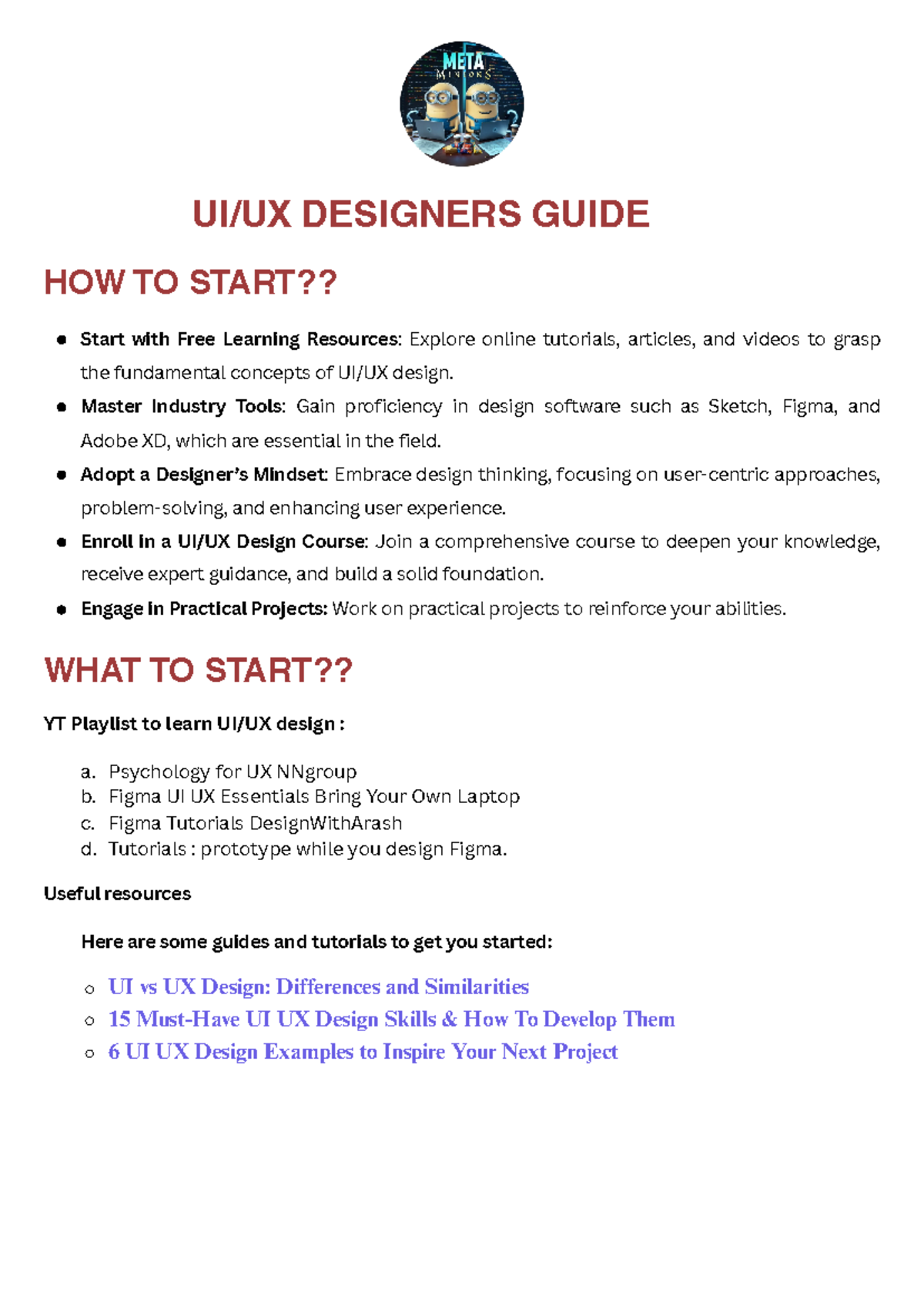 UIUX Guide - UI/UX DESIGNERS GUIDE HOW TO START?? WHAT TO START?? YT ...