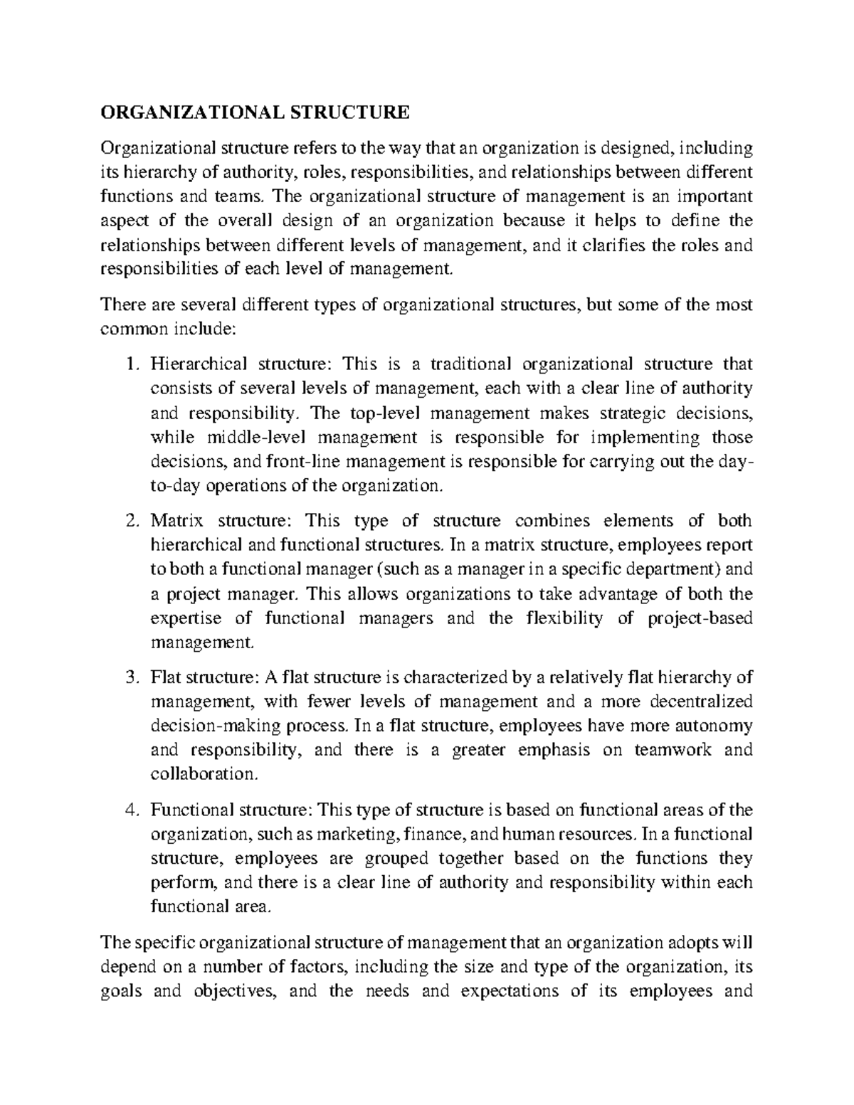 Fundamental of Management Unit 1 Notes Part 3 - ORGANIZATIONAL ...