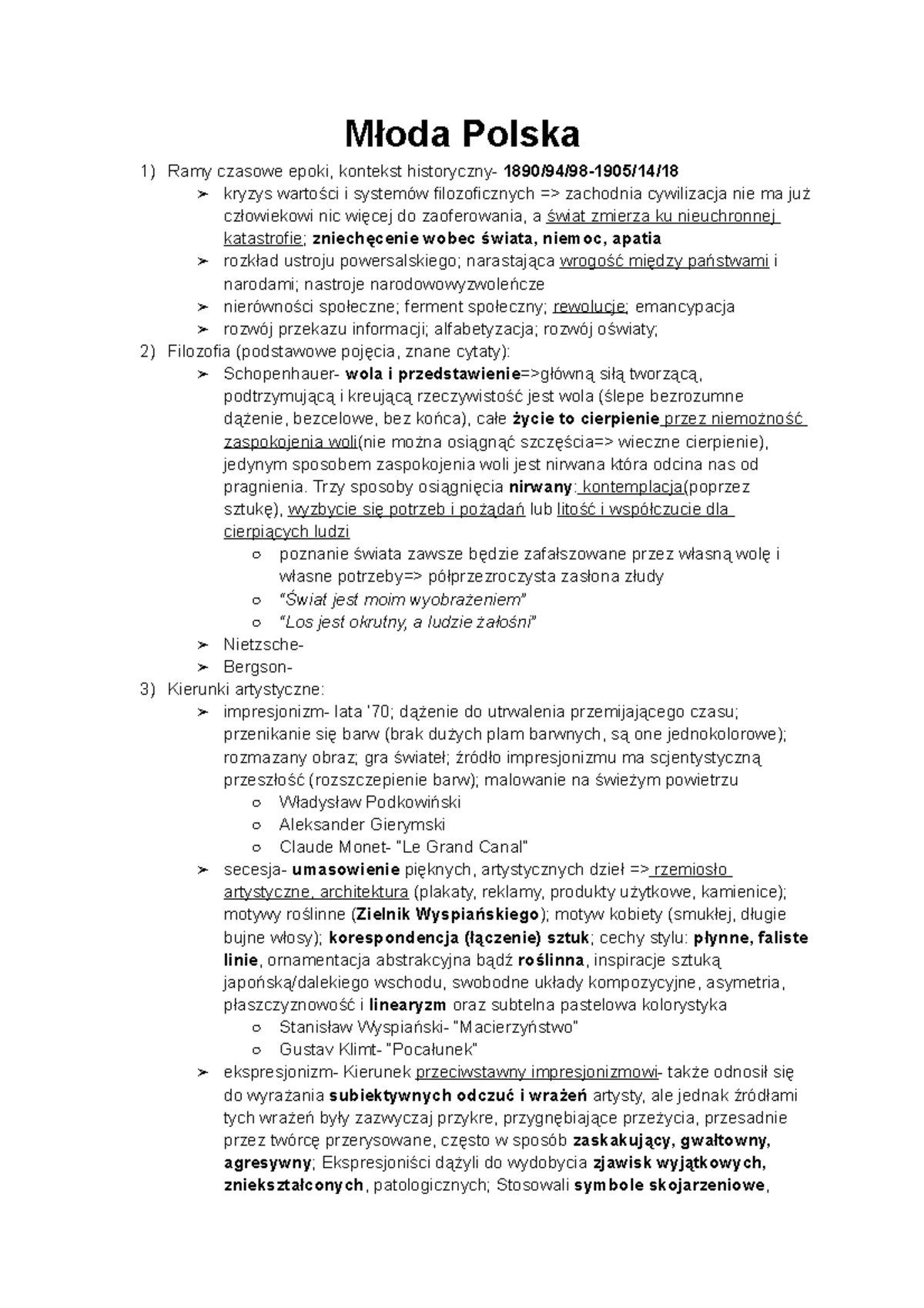 Sprawdzian Z Młodej Polski Grupa A www.studocu.com