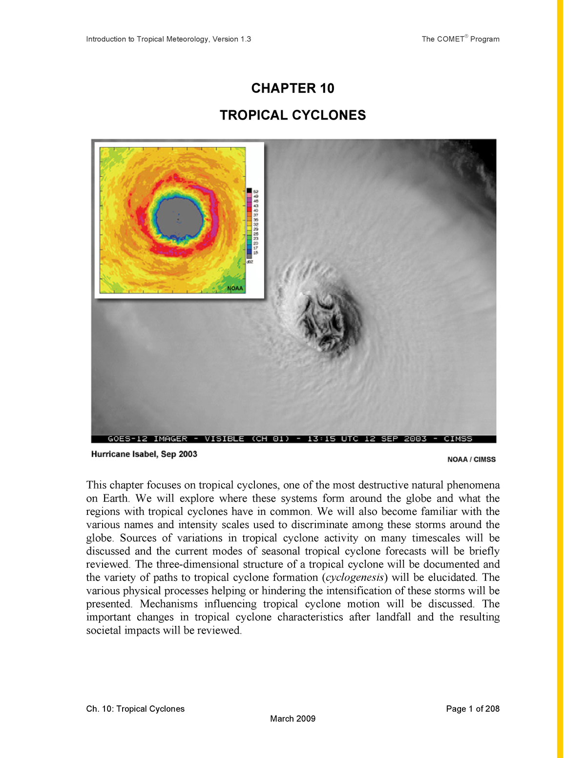 Ch10 Tropical Cyclones - CHAPTER 10 TROPICAL CYCLONES This Chapter ...