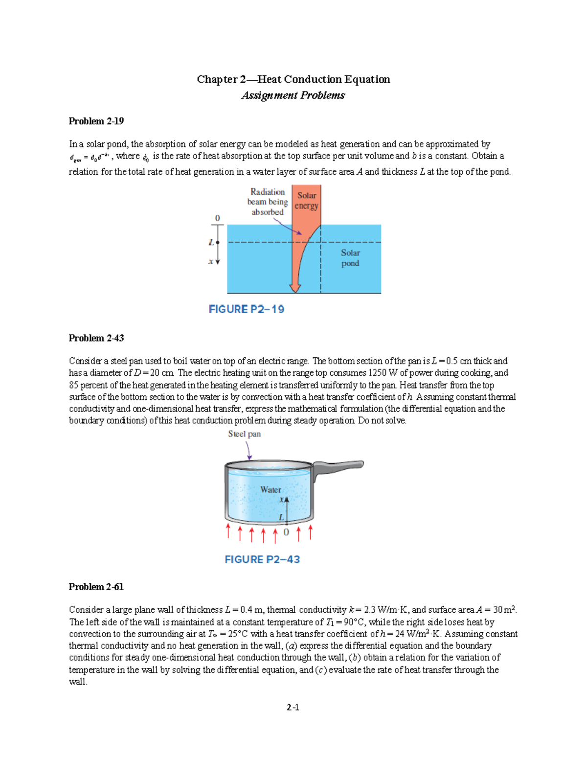 Chapter 02-Assignment Problems - 2- Chapter 2—Heat Conduction Equation ...