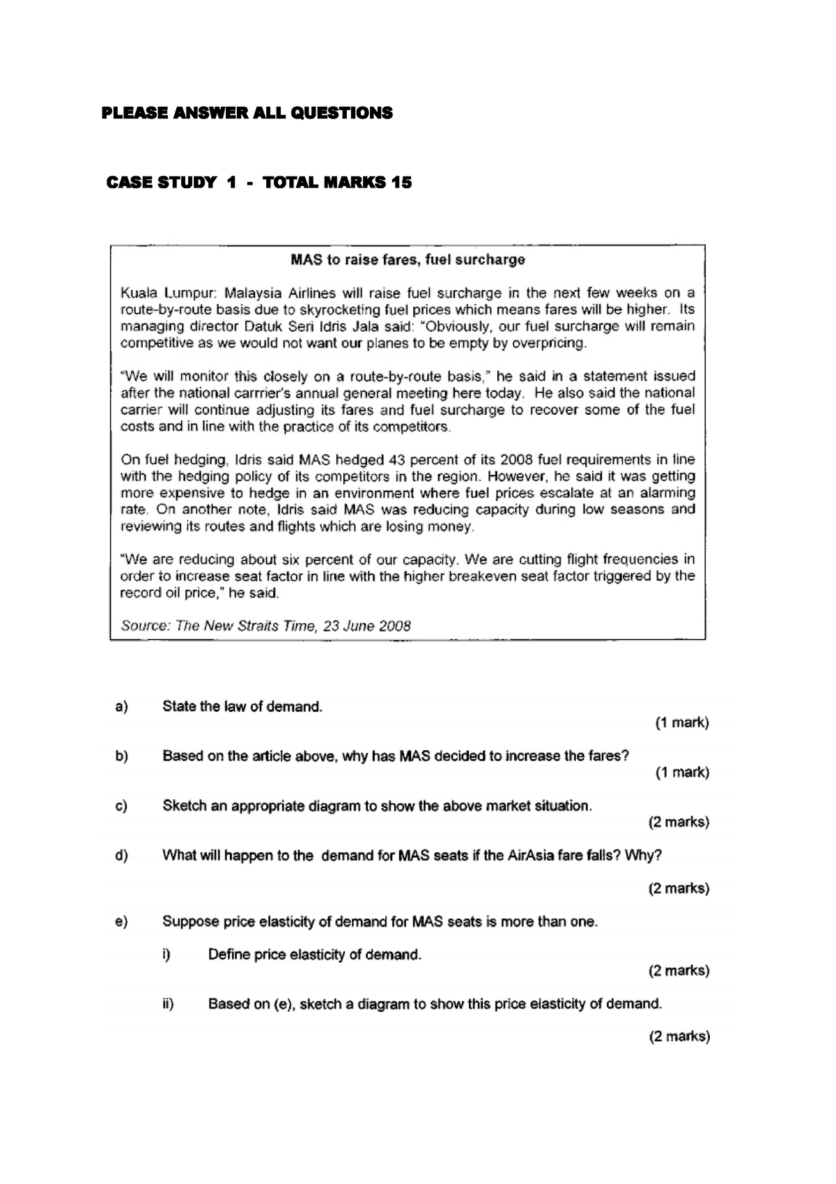 case study for microeconomics