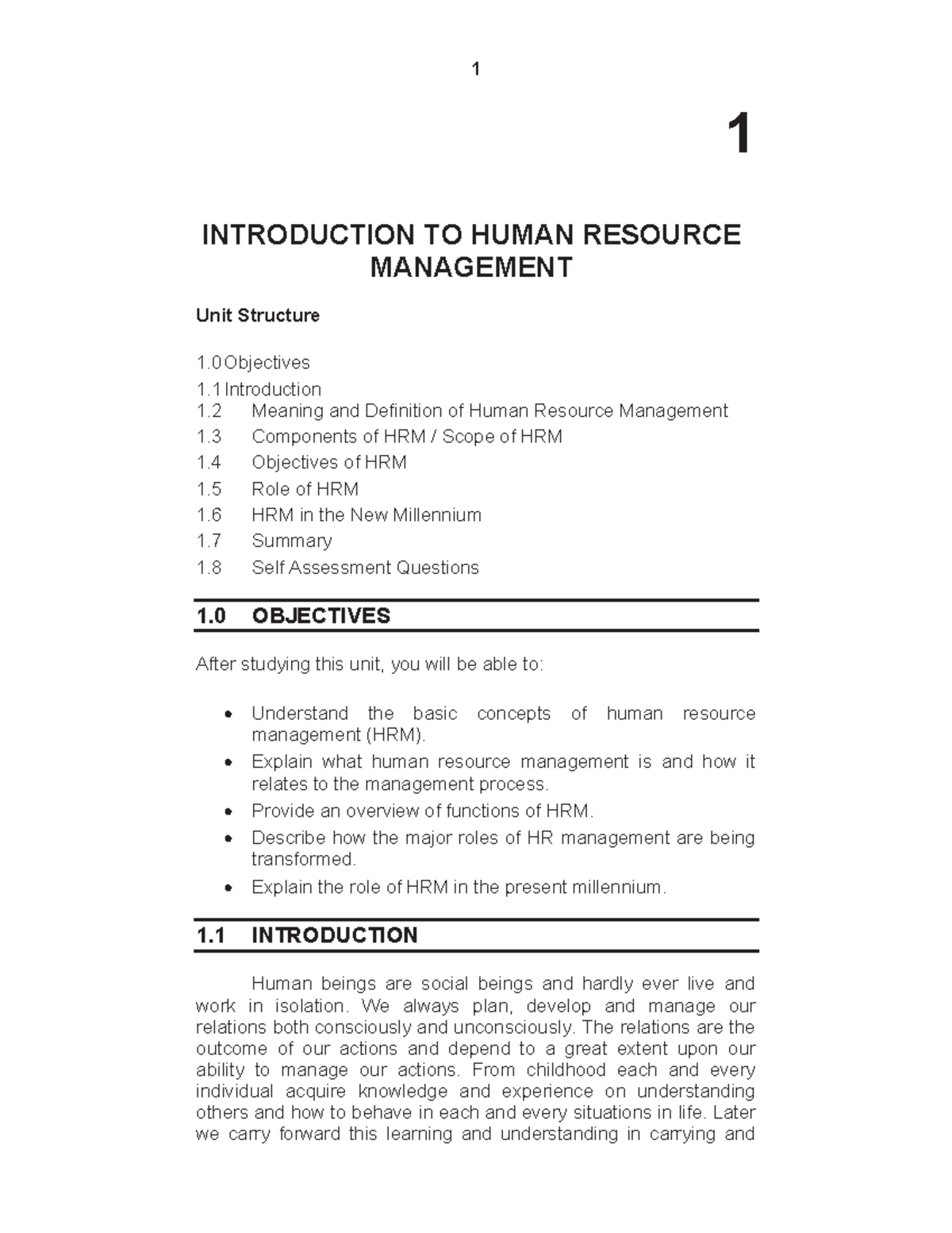 Human-Resource-Management-Paper-1chapter 1 - 1 INTRODUCTION TO HUMAN ...