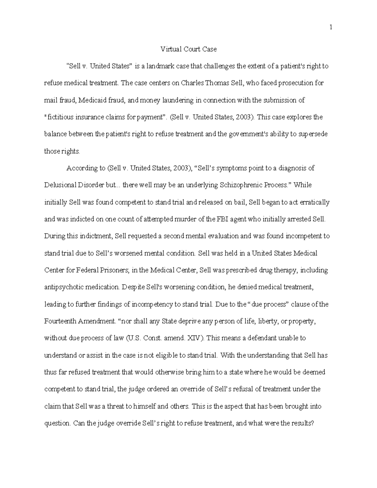 Sell.vs.US - 1 Virtual Court Case 