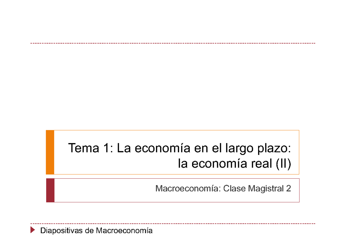 Macro T2 - Apuntes - Tema 1: La Economía En El Largo Plazo: La Economía ...