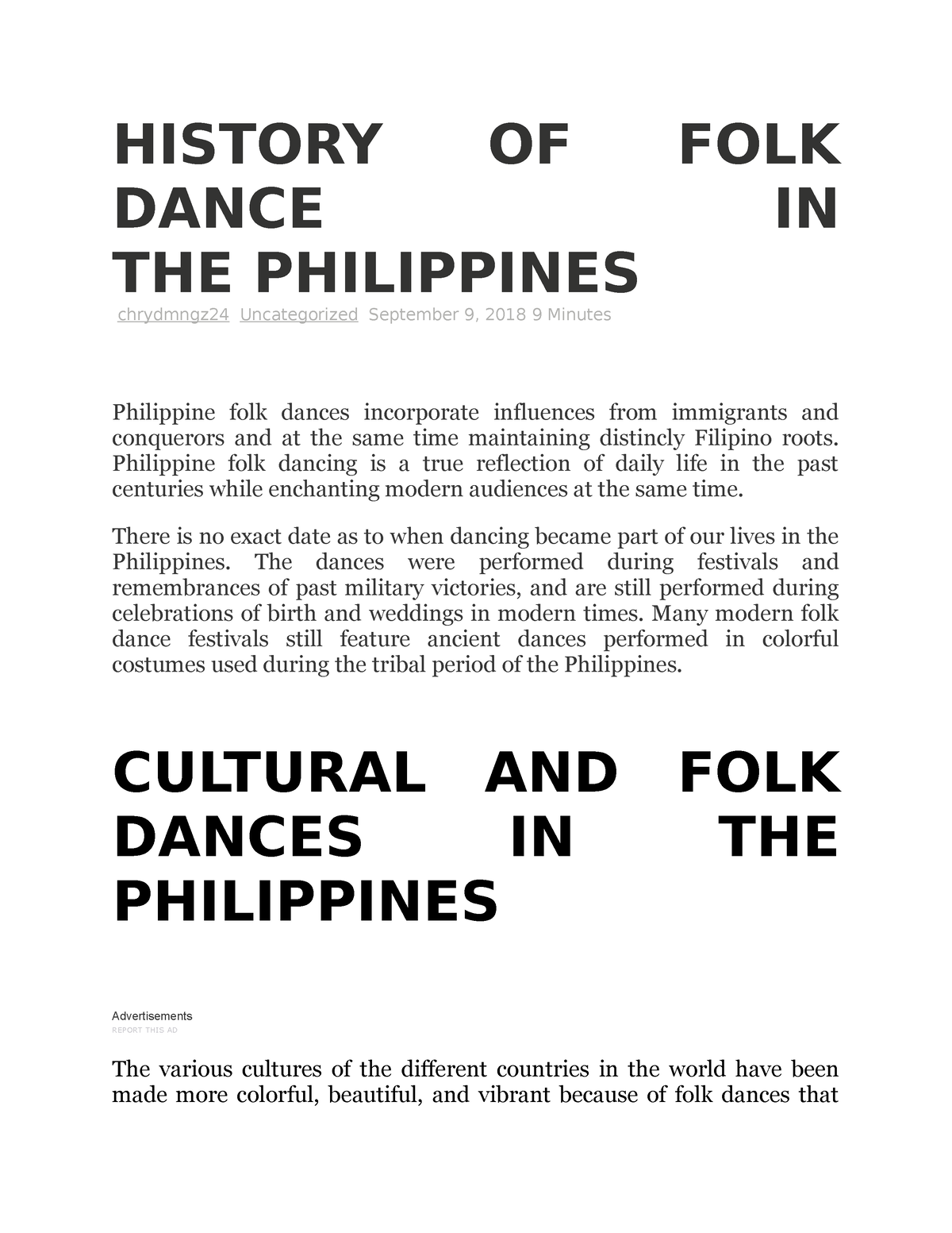 research project on the history of dance in the philippines