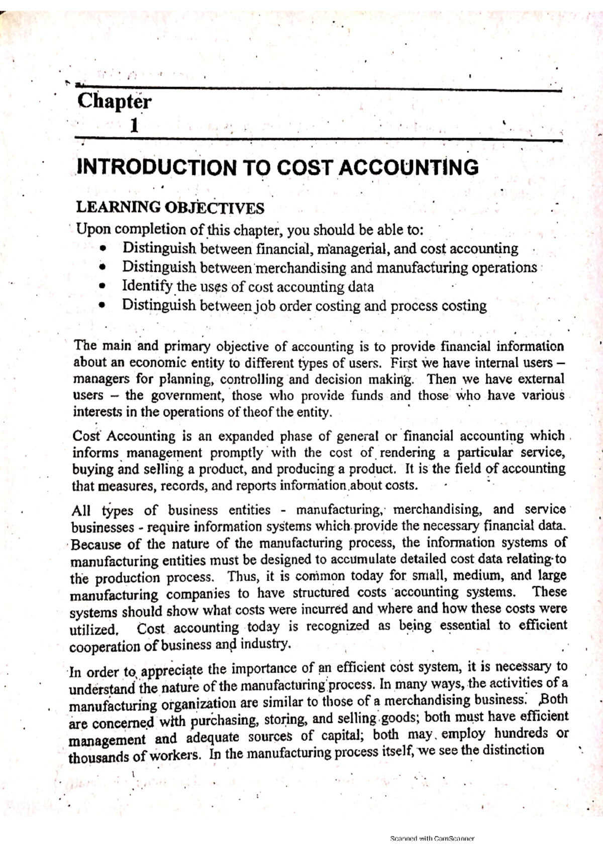 Cost Accounting Chapter 1 - Bachelor of Science in Accountancy - PUP ...